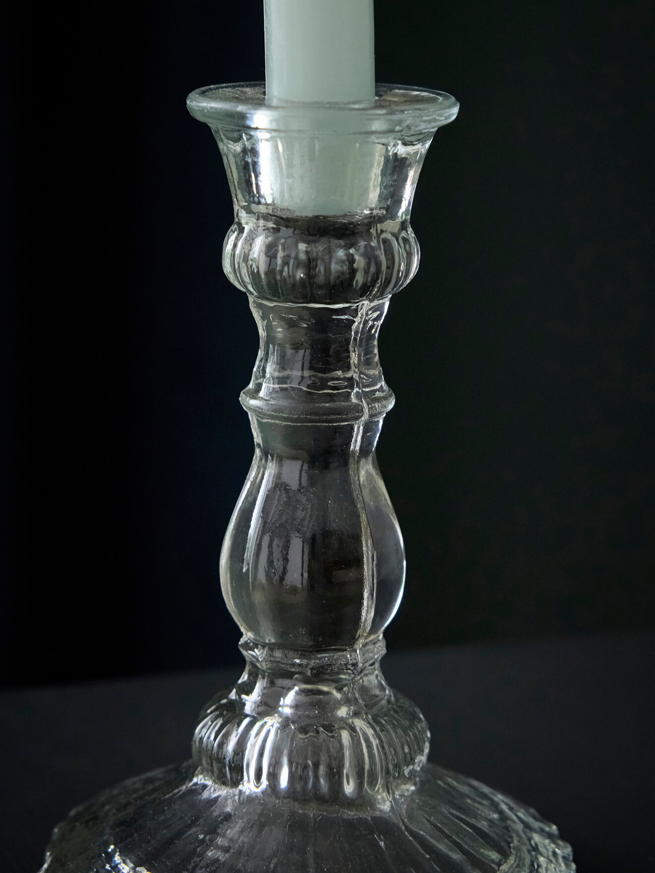 Glass candle holder CYRILLUS White