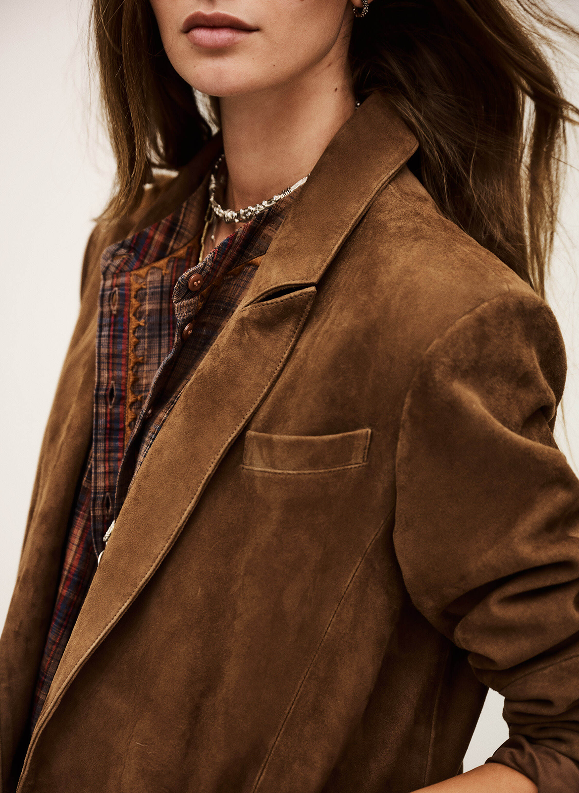 Blazer van leer BA&SH Bruin