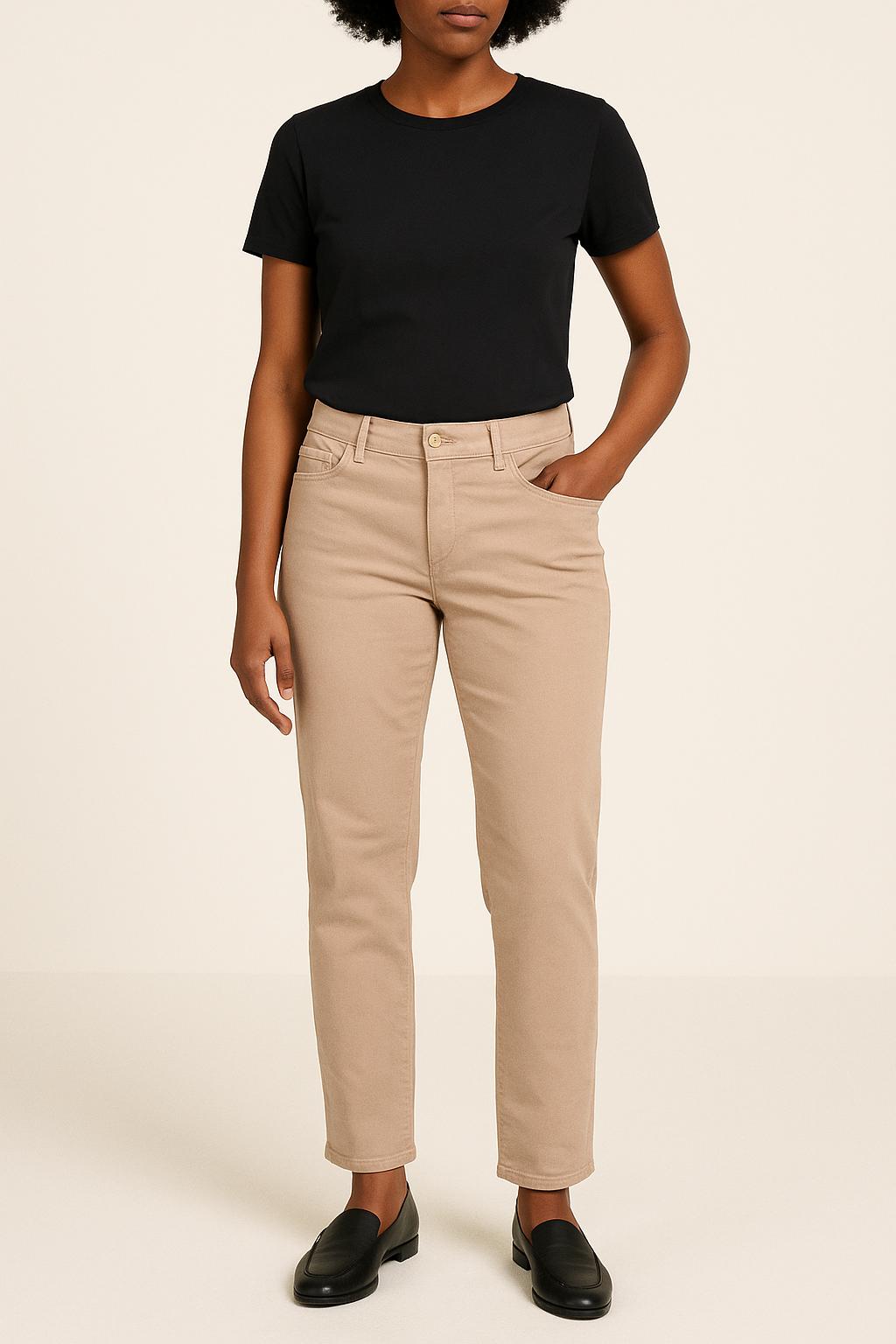 Cropped slim jeans with studs JOSEPH - Seconde Main Beige