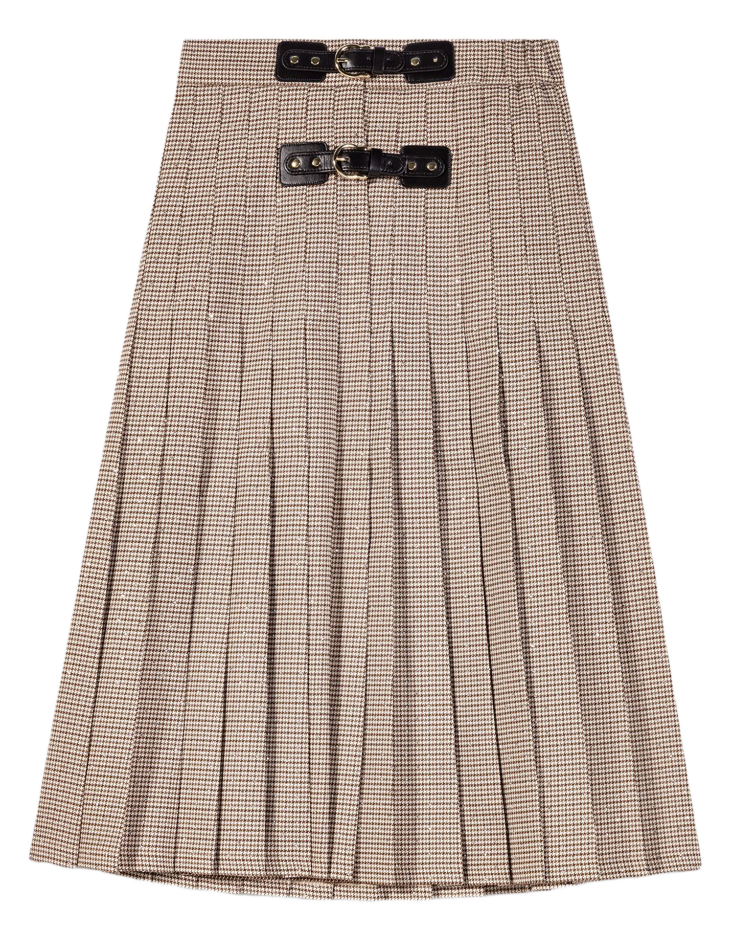 Ausgestellter Midi-Faltenrock MAJE Braun