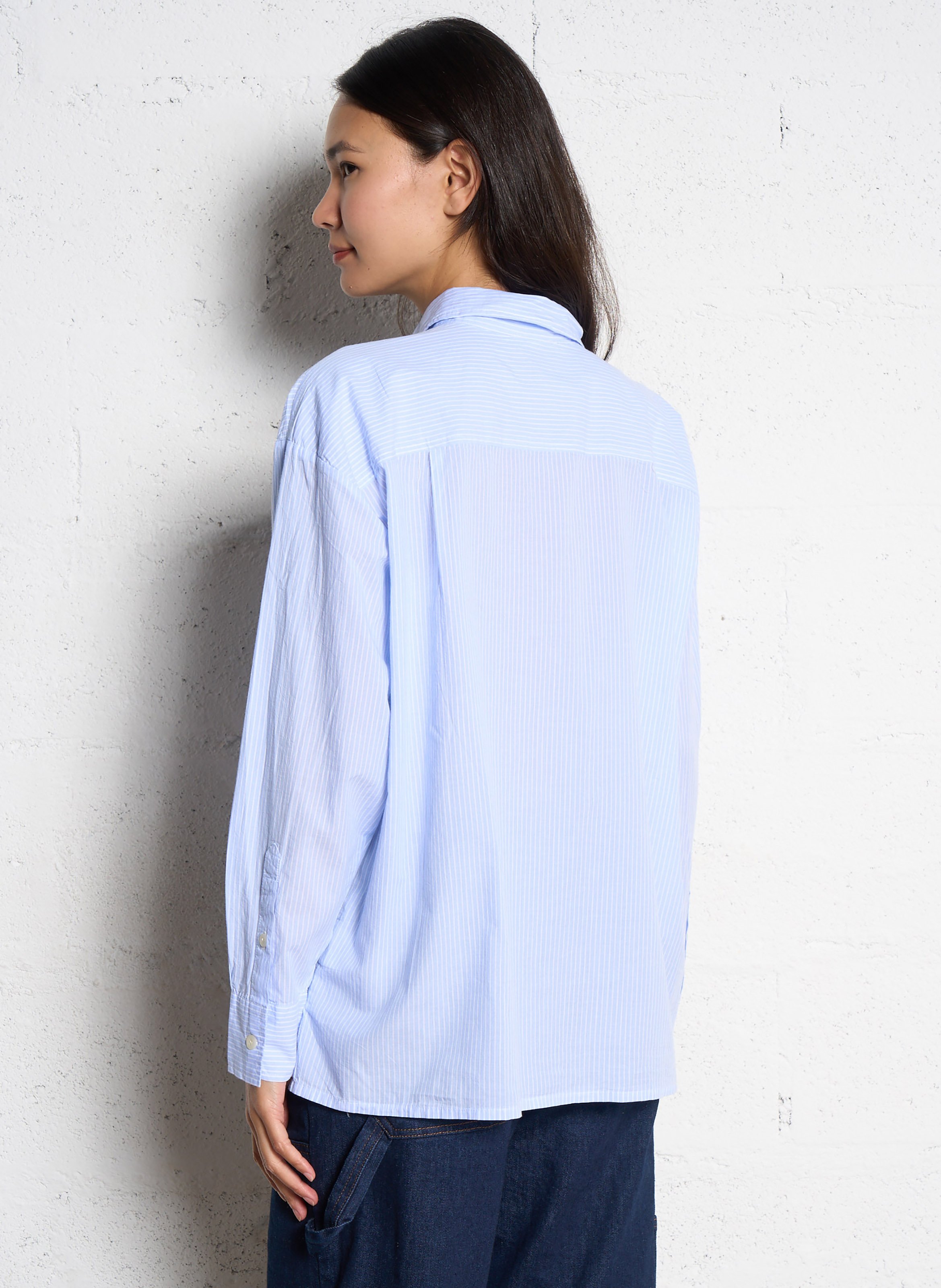 Katoenen blouse met klassieke kraag AMERICAN VINTAGE Blauw