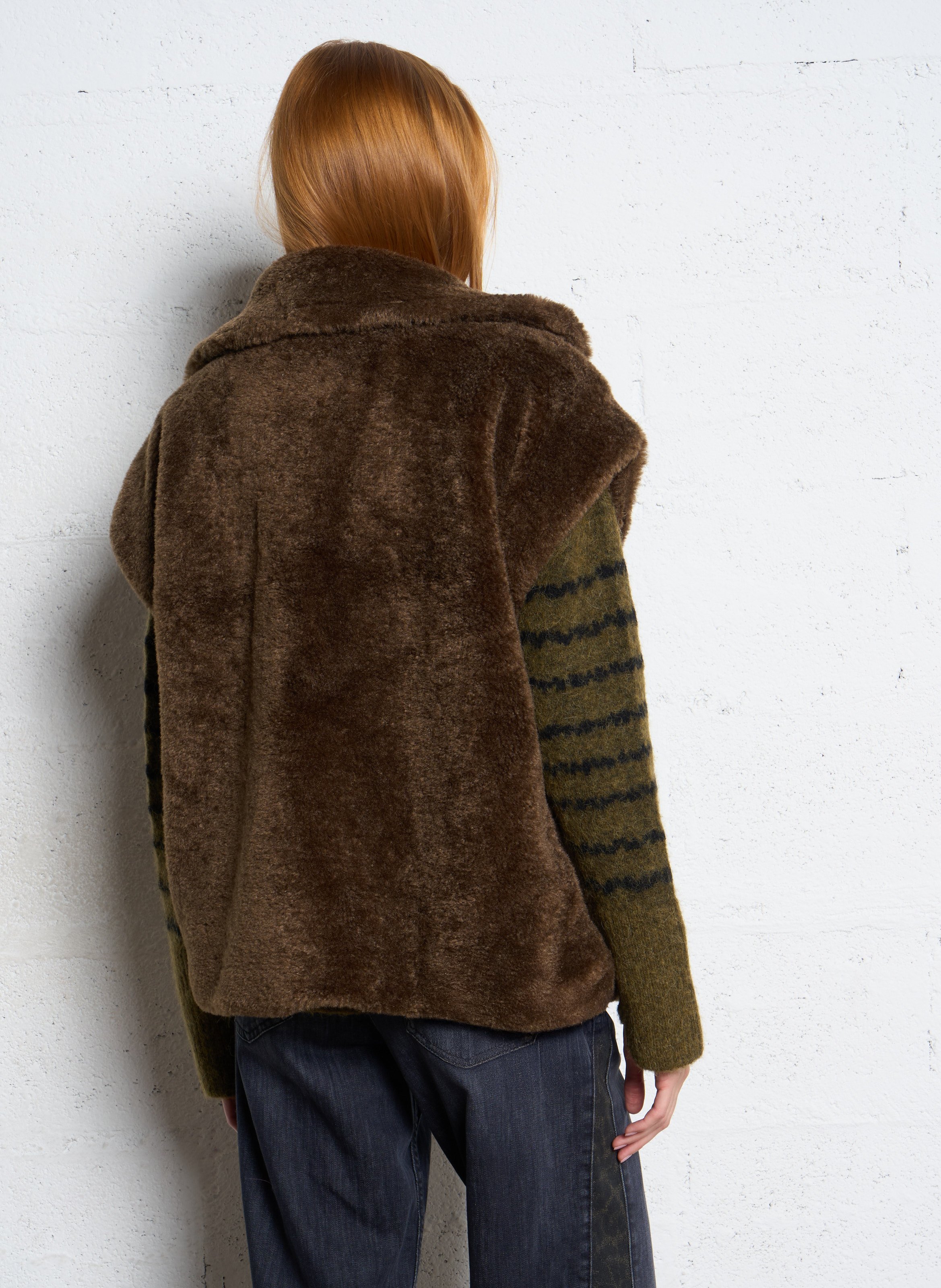 Veste en fourrure synthétique LE TEMPS DES CERISES Marron