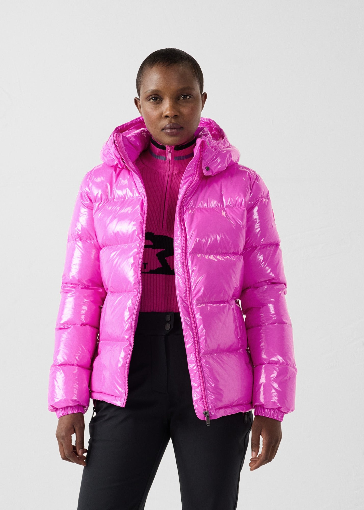 Prague Laquered Extreme Cold Puffer Coat JOTT Pink