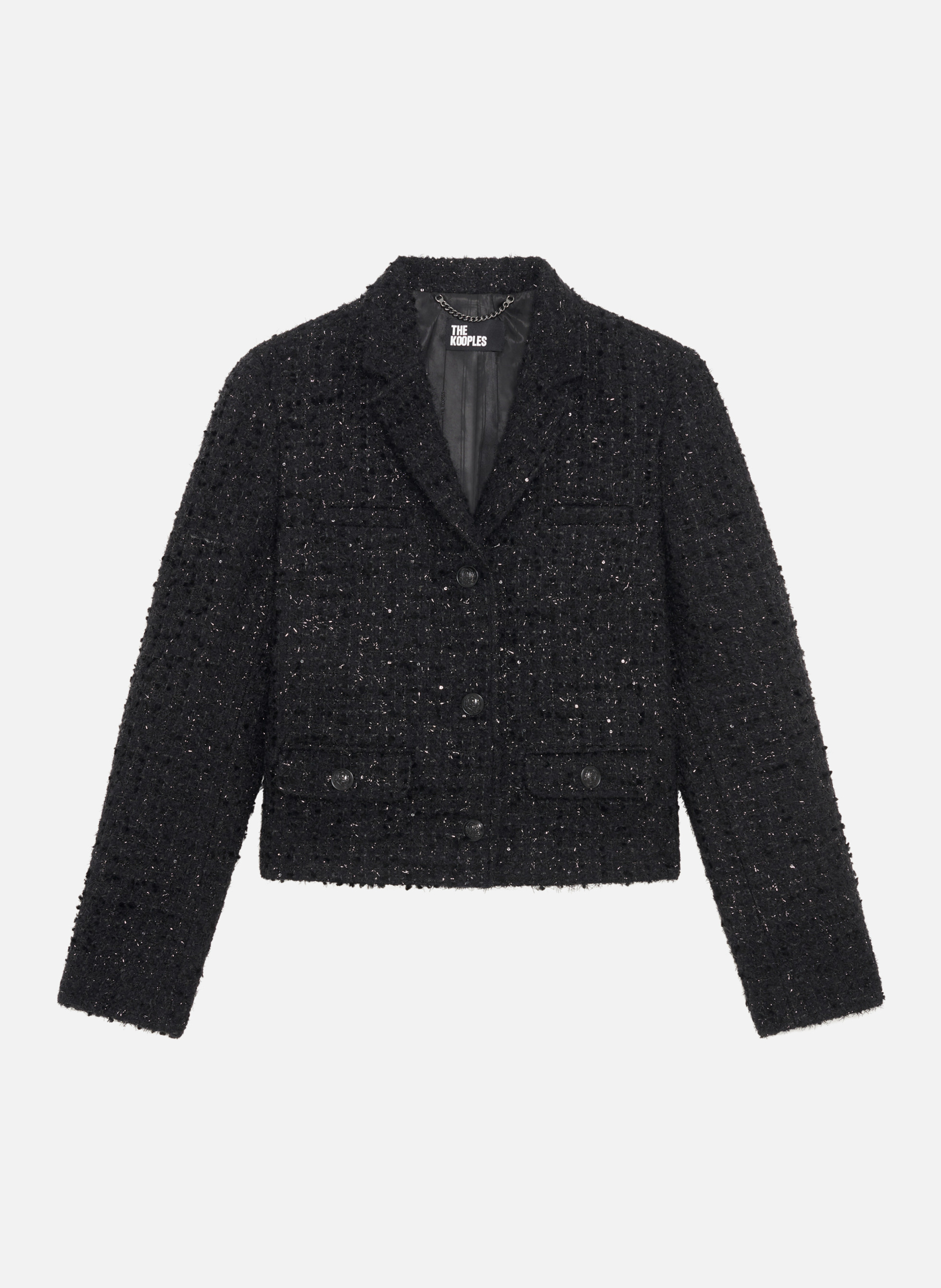 Short jacket in shiny tweed THE KOOPLES Black