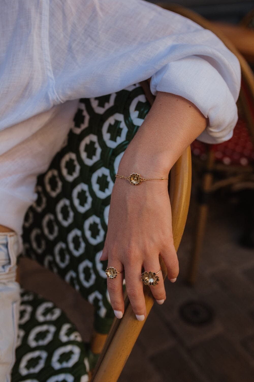 THÉIA - fine gold-plated flower bracelet MONSIEUR SIMONE Golden