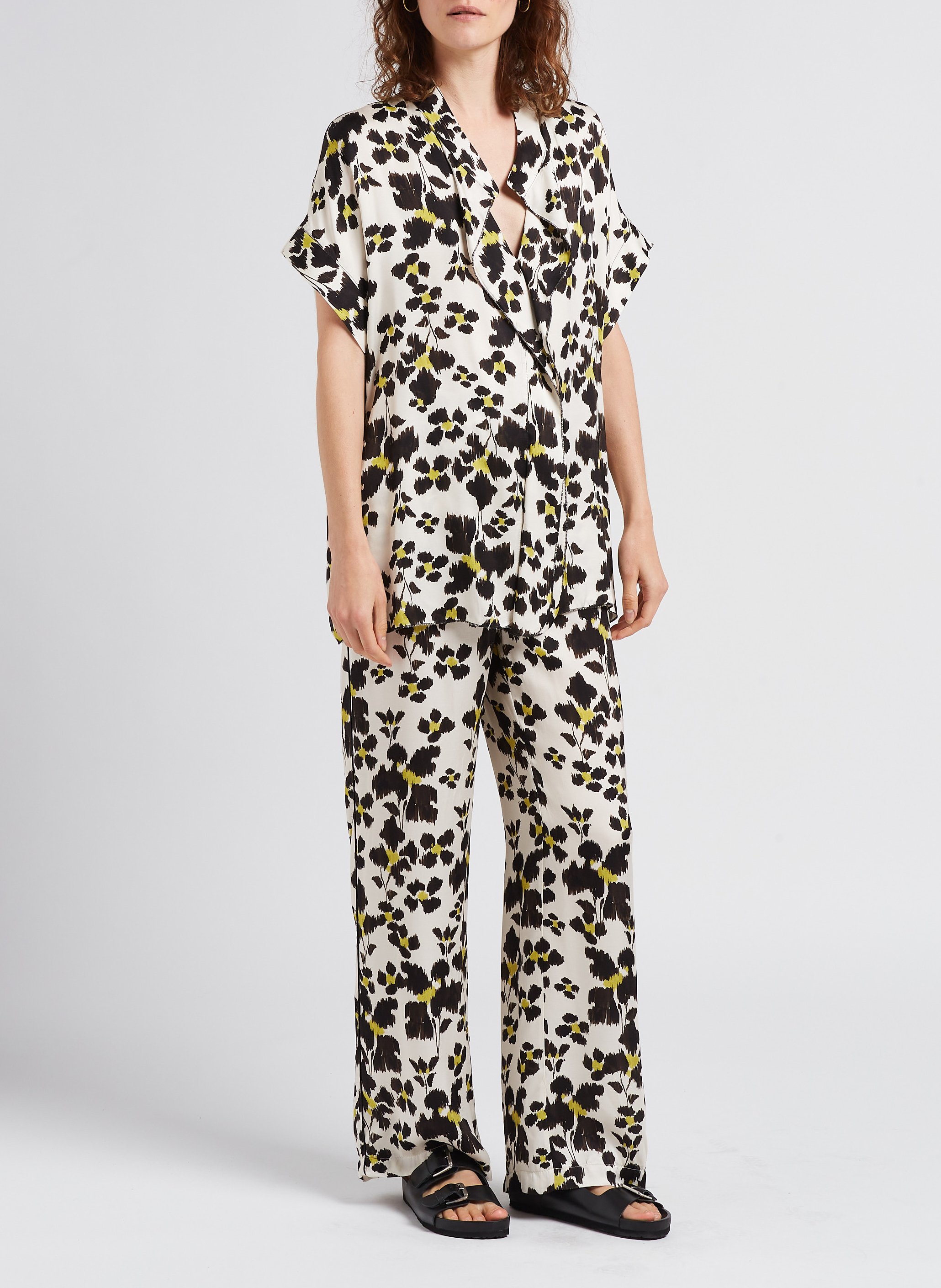 Broek met hoge taille en print IMPERIAL Zwart