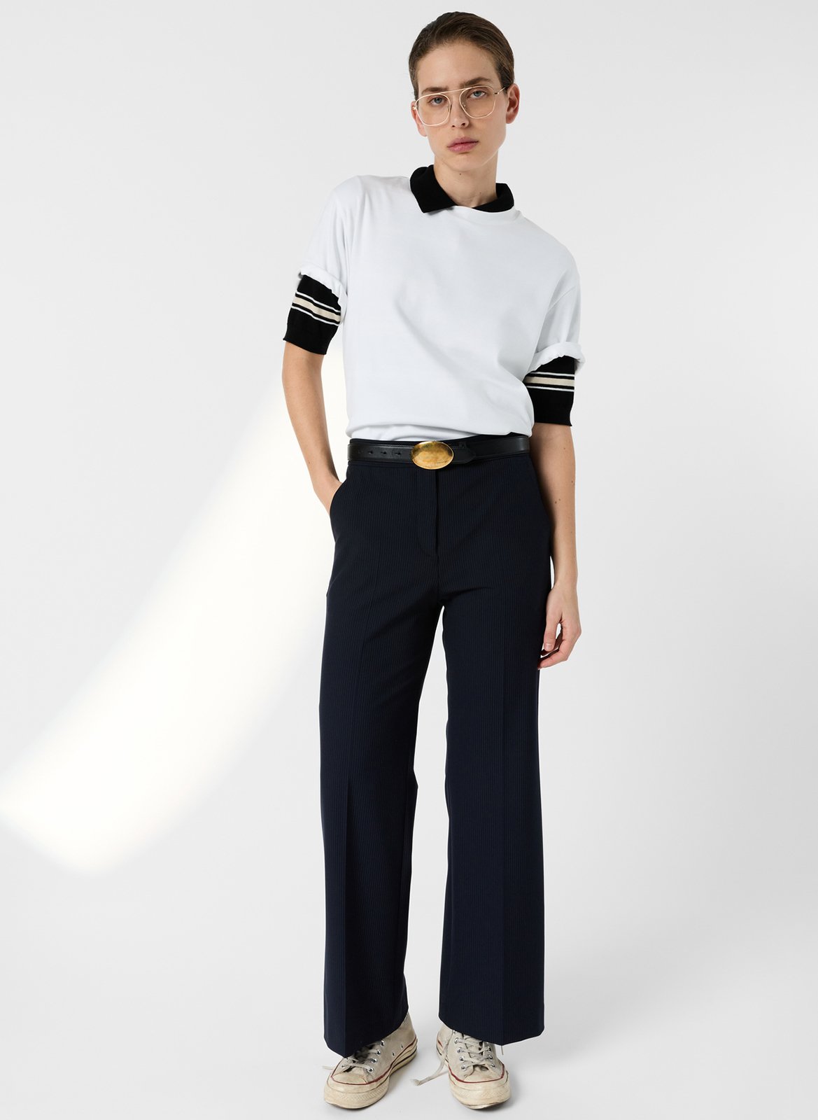 T-shirt droit col rond en coton GERARD DAREL Blanc