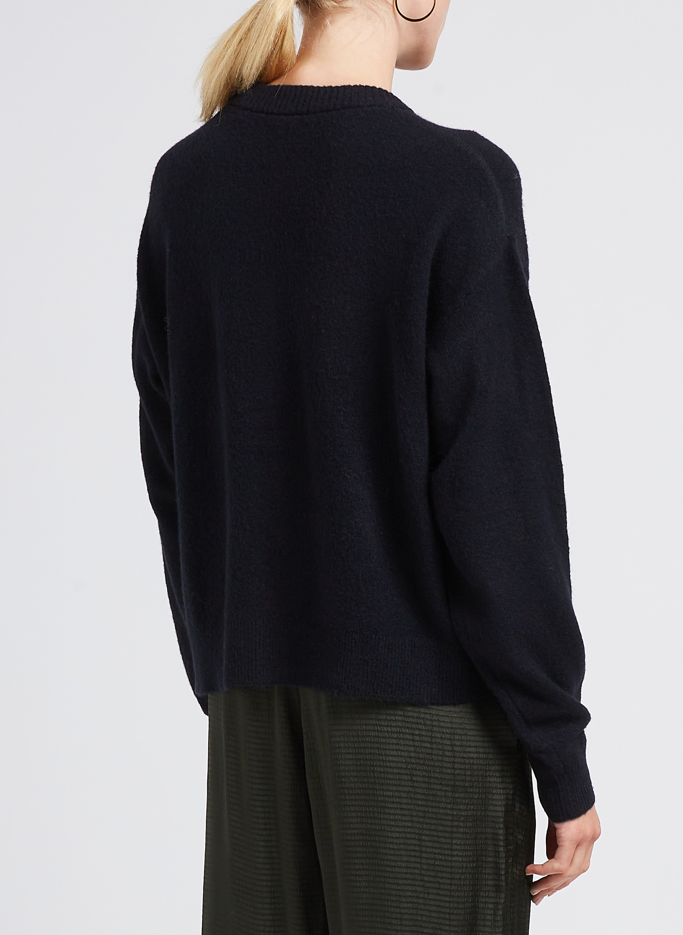 Gilet oversize col rond boutonné AMERICAN VINTAGE Noir