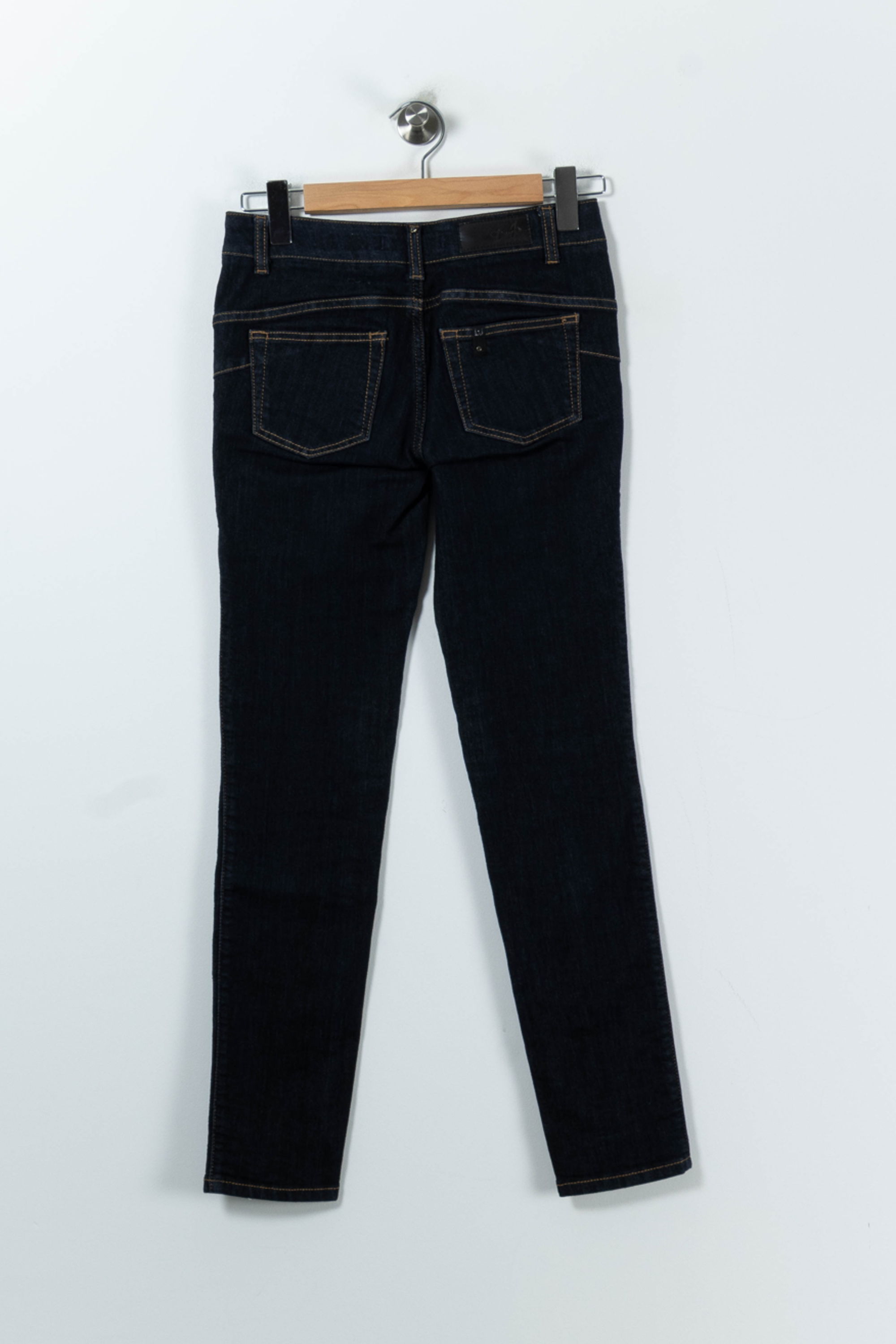 Cropped slim jeans with studs LIU JO - SECONDE MAIN Blue