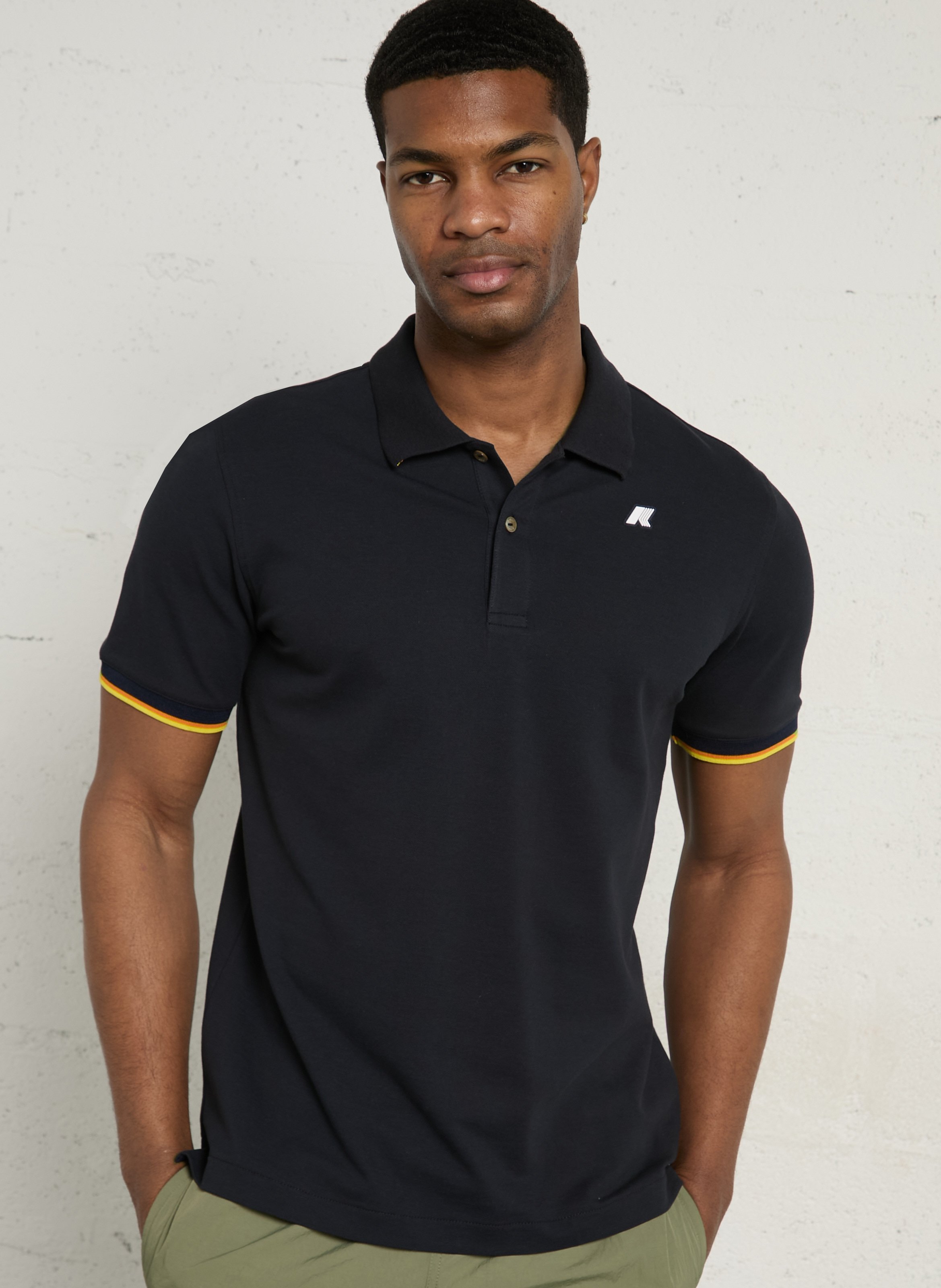 Regular-fit stretch cotton polo shirt K-WAY
