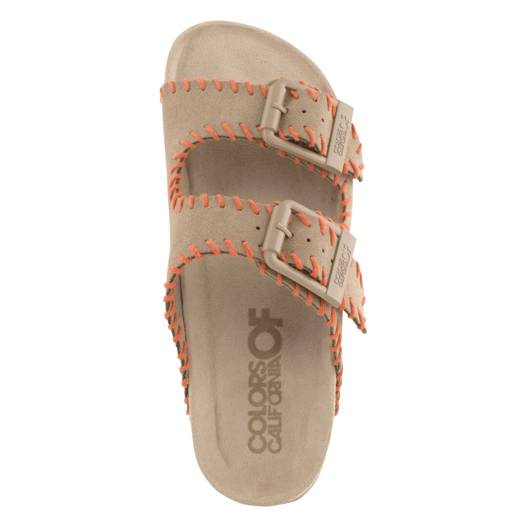 Sandales plates en cuir velours COLORS OF CALIFORNIA Beige