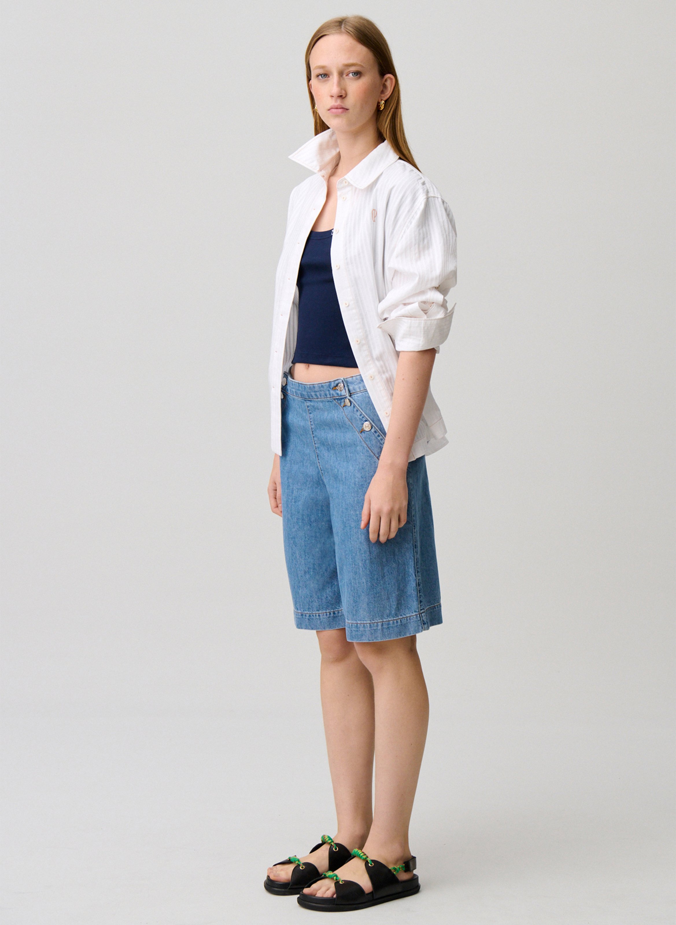 Bermuda droit en coton CLAUDIE PIERLOT Bleu