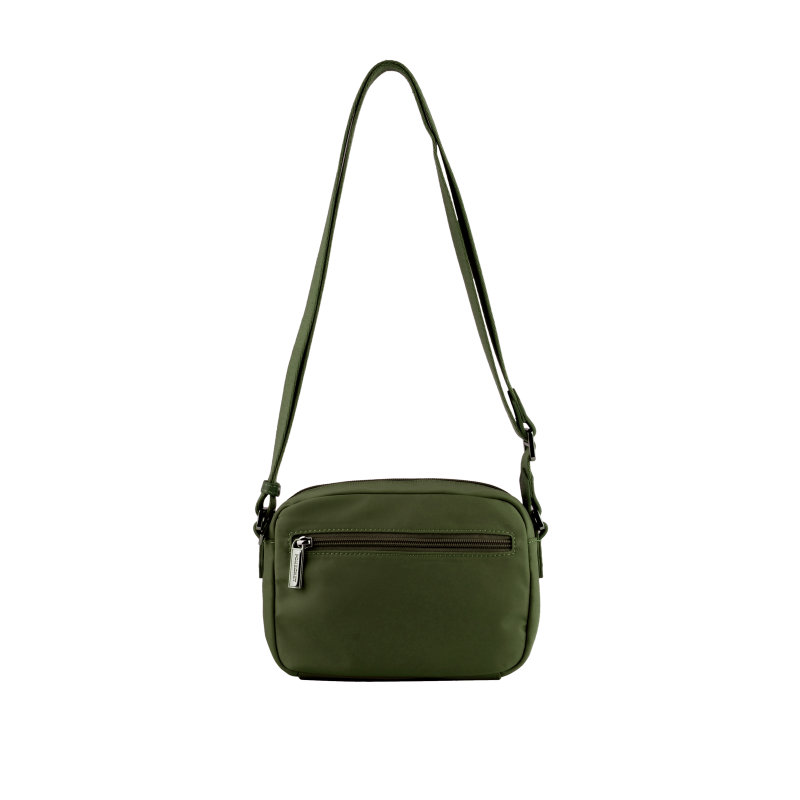 Crossbody bag in canvas trimmed with leather Khaki