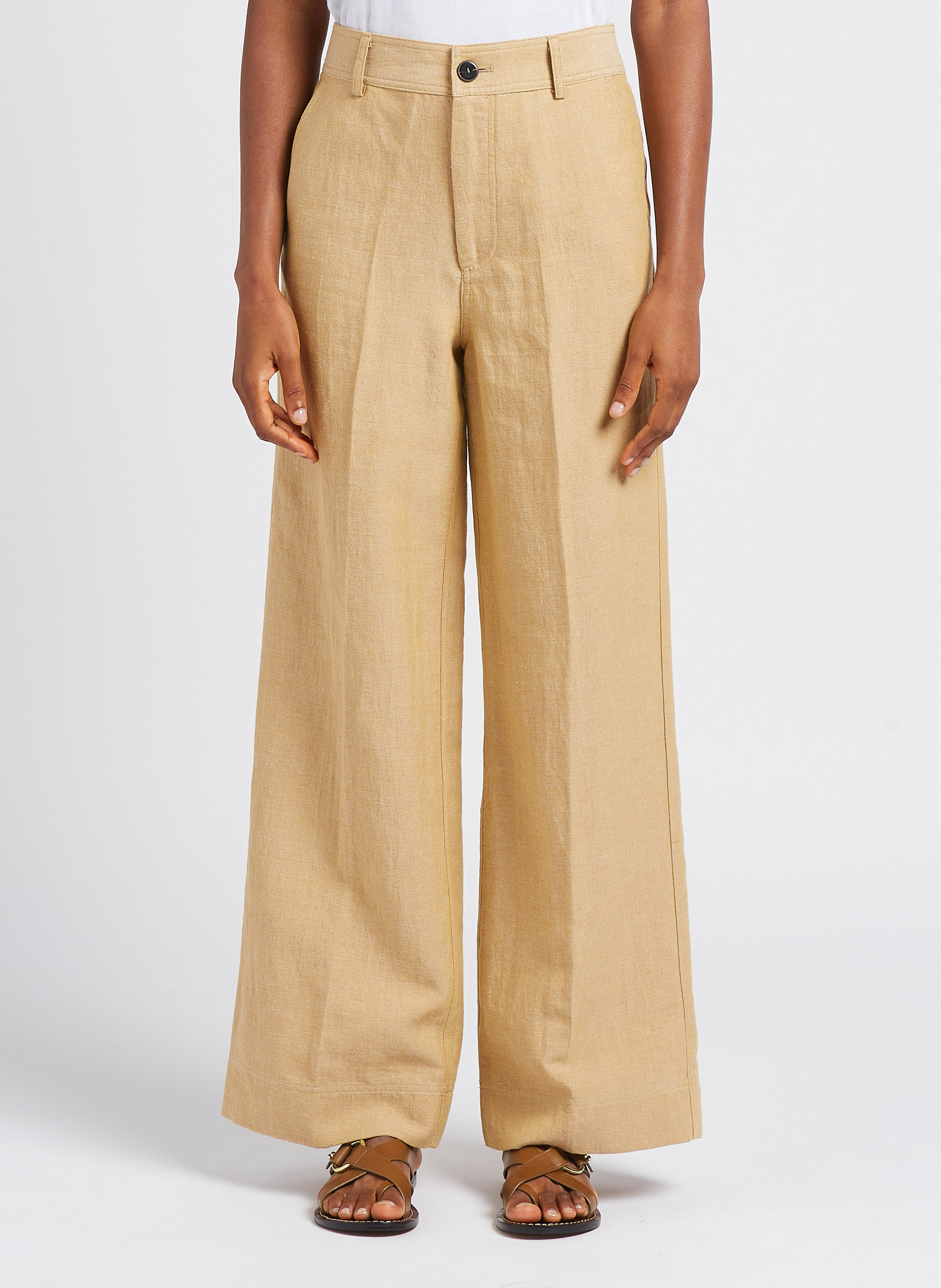 Weite Leinenhose POMANDERE Golden