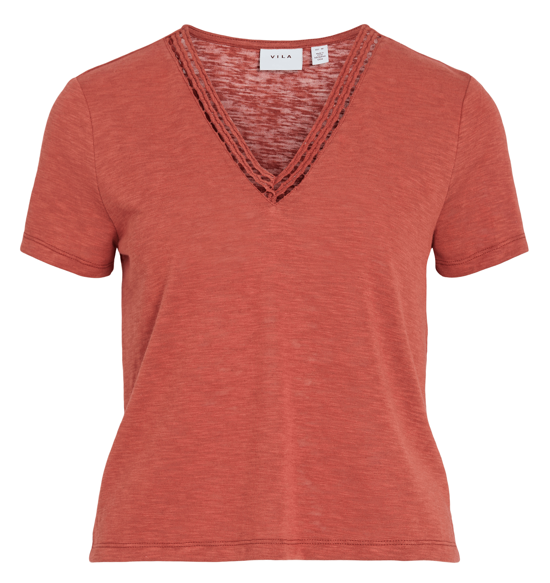 Gerade geschnittenes T-Shirt mit V-Ausschnitt VILA