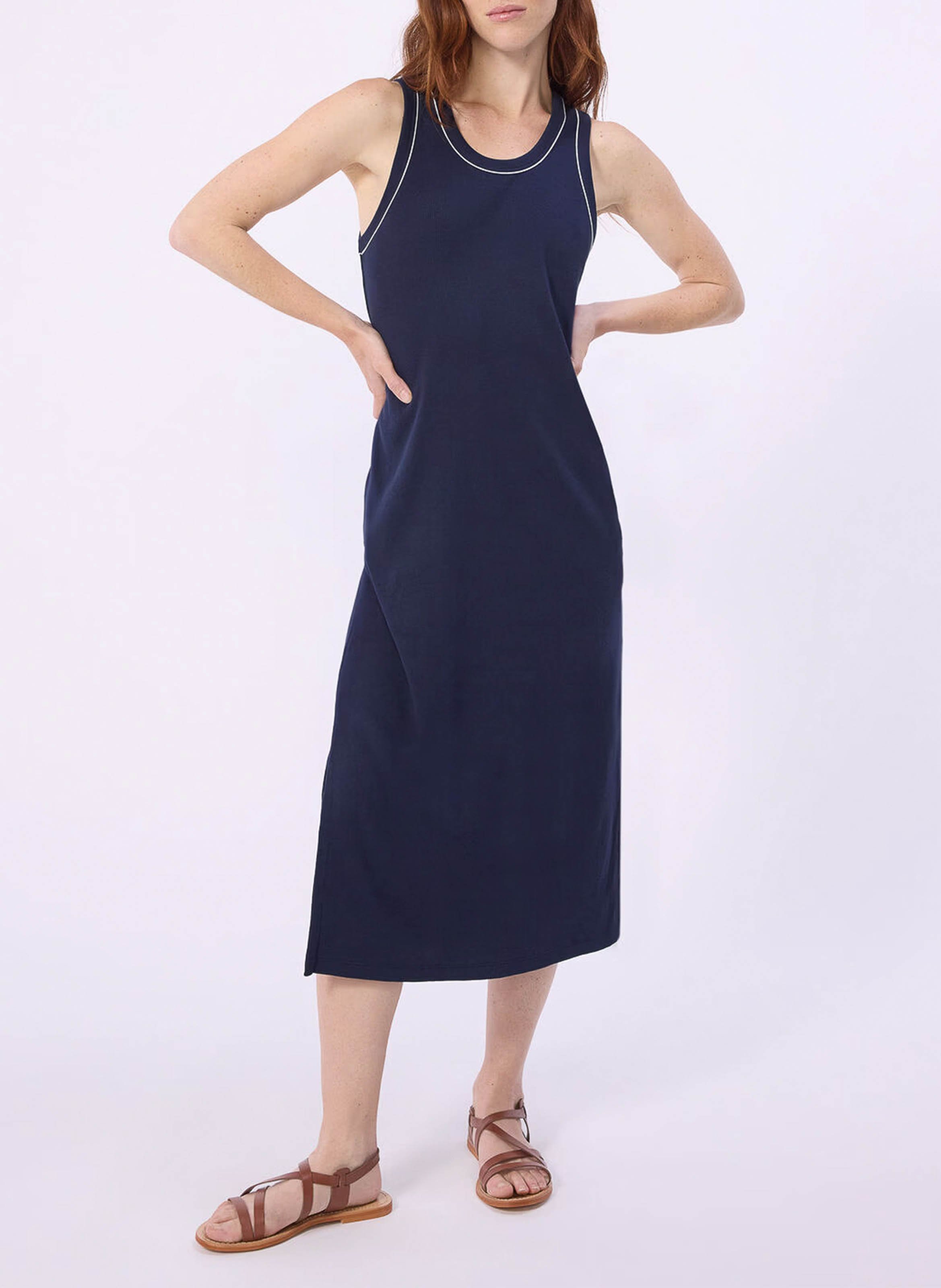 Baumwoll-Midikleid mit Rundhalsausschnitt PETIT BATEAU Blau