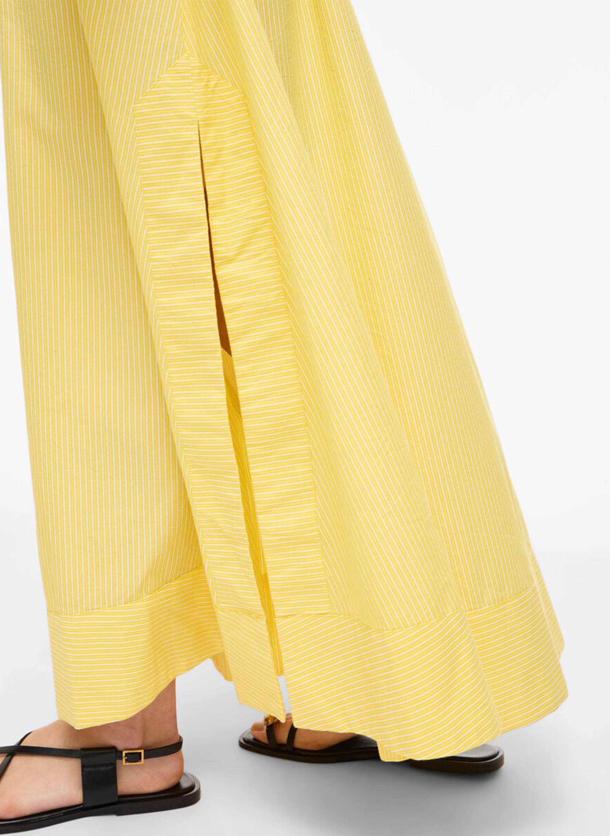 Jupe longue évasée rayée ROUGE EDIT Jaune