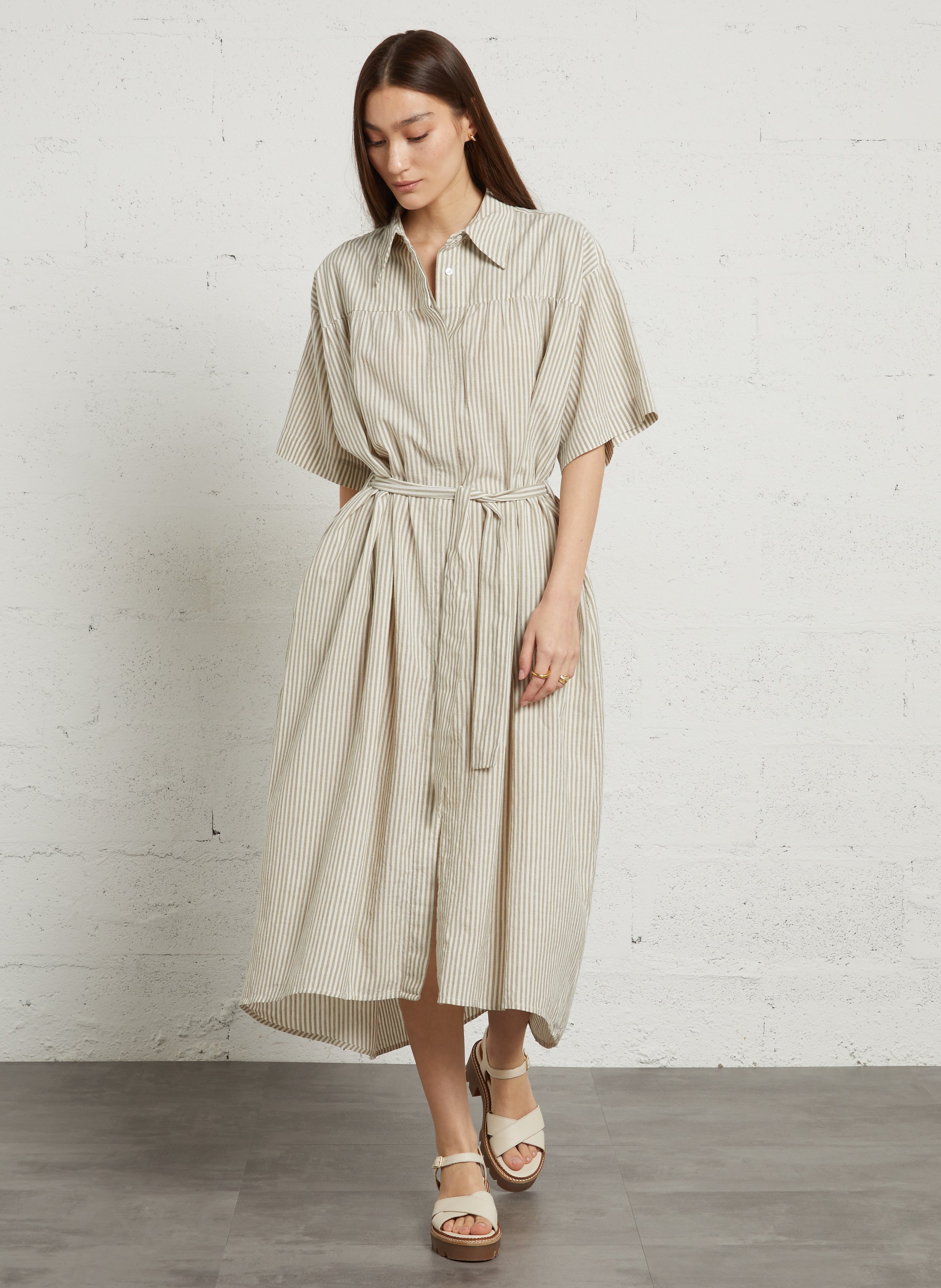 Sandales compensées en cuir MELLOW YELLOW Beige