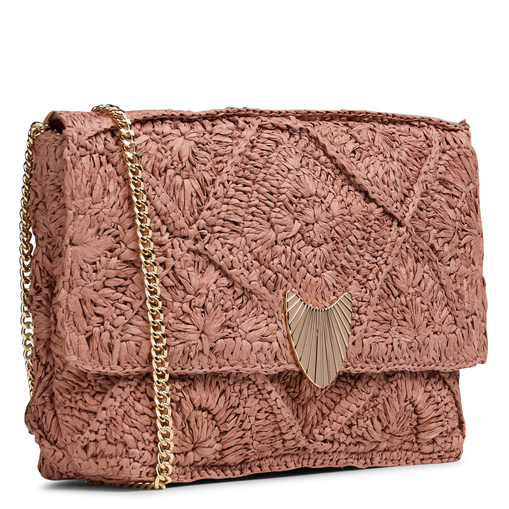 Avondclutch van riet MAISON 123 Roze