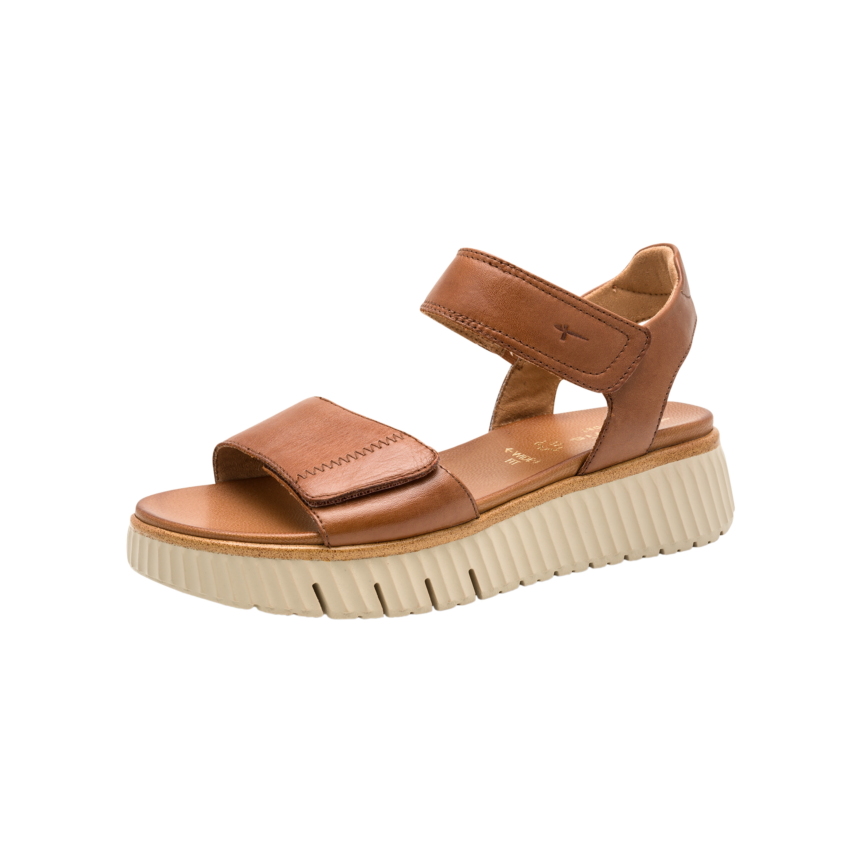 Leather Comfort Sandals TAMARIS Brown