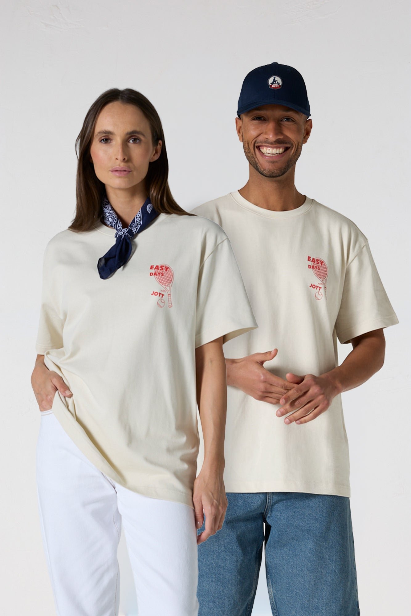 T-shirt col rond mixte imprimé samet JOTT Blanc