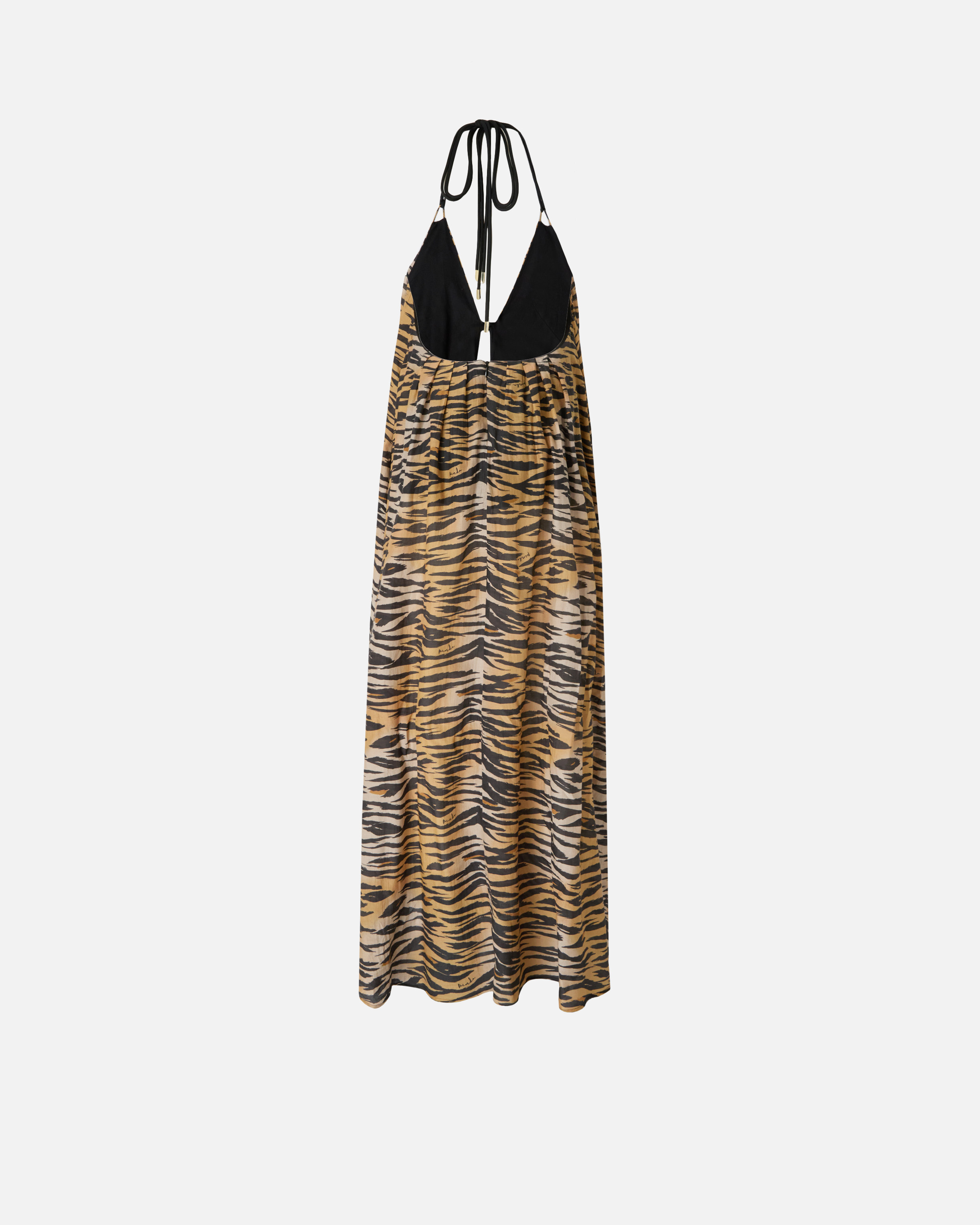Long dress with halter neckline and animal print PINKO Multicolored