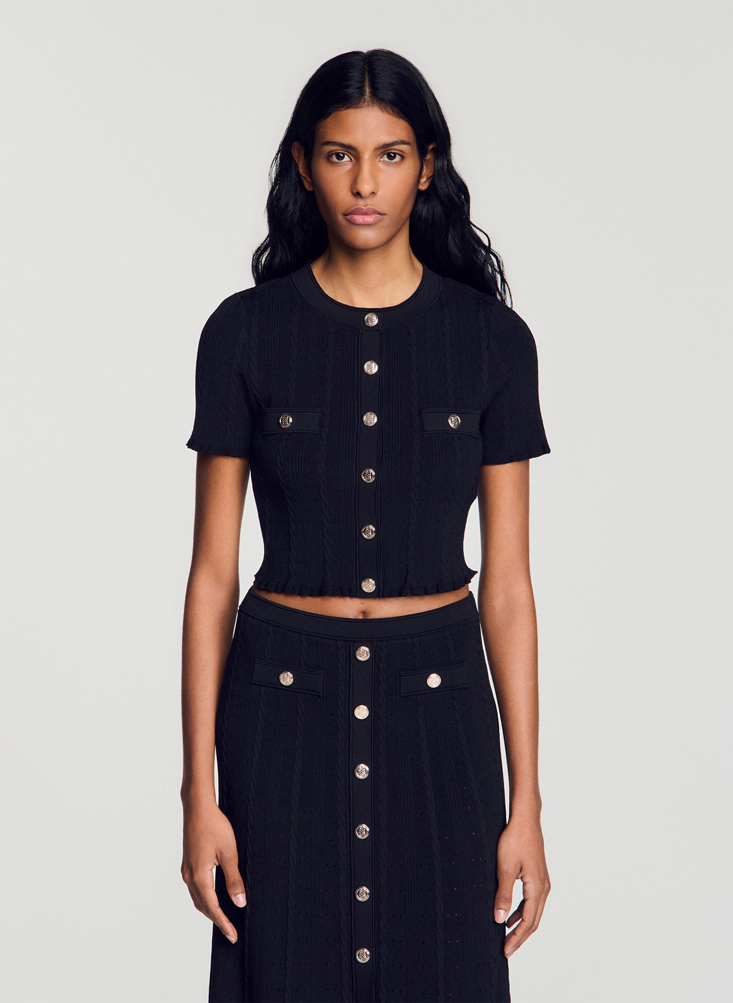 Vest met ronde hals SANDRO Zwart