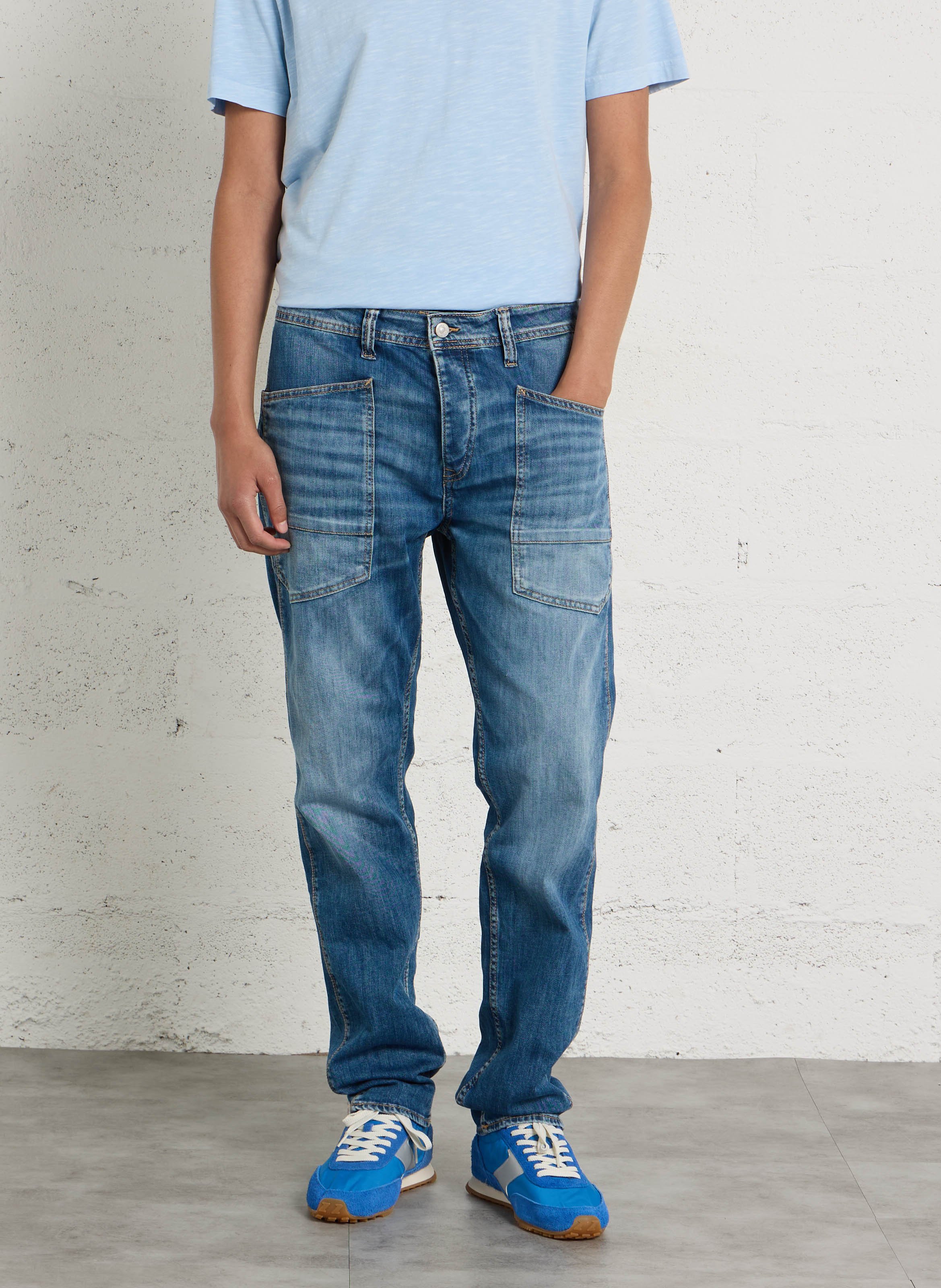 Gerader Jeans aus Baumwollmischung LE TEMPS DES CERISES Blau