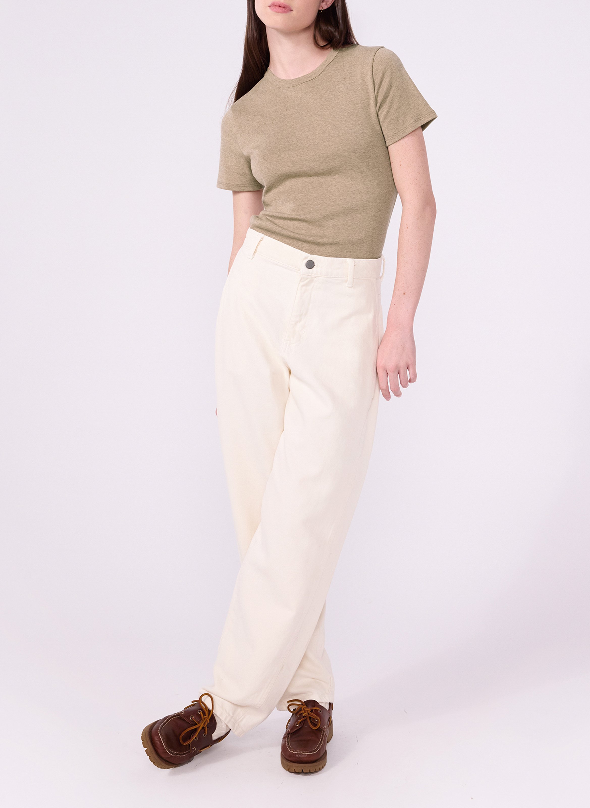 Anliegendes Baumwoll-T-Shirt PETIT BATEAU Braun
