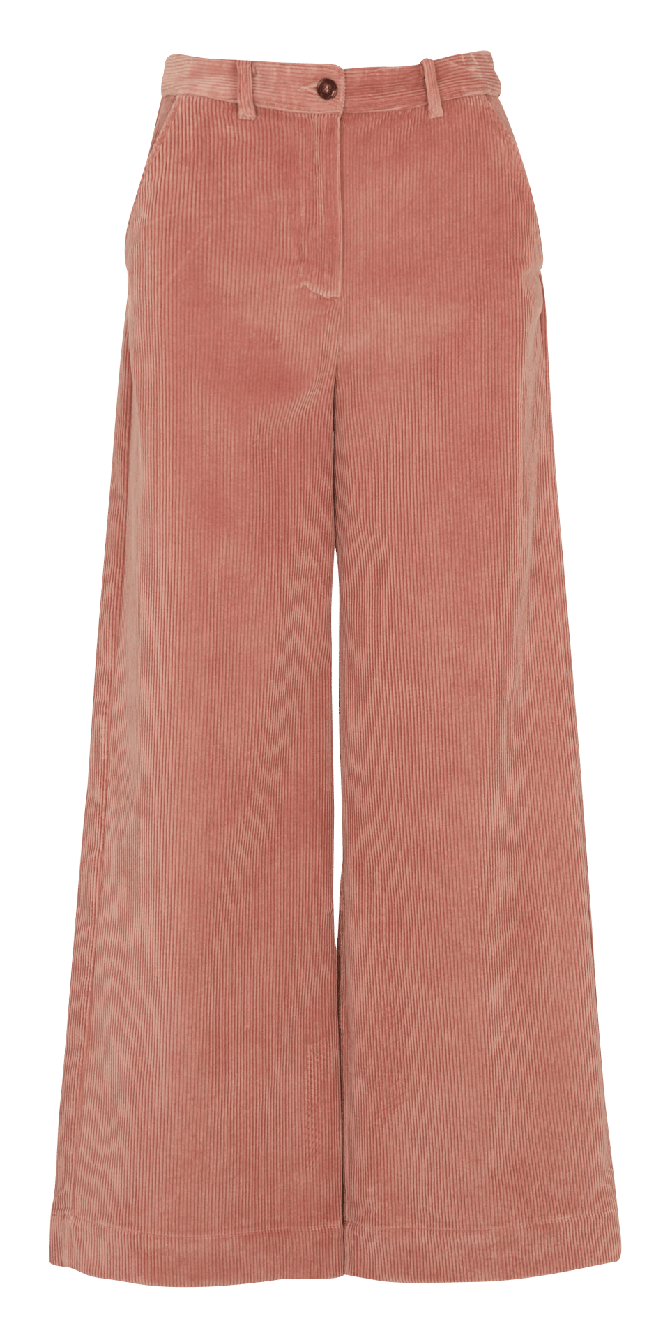 Pantalon large en velours côtelé de coton DES PETITS HAUTS Rose