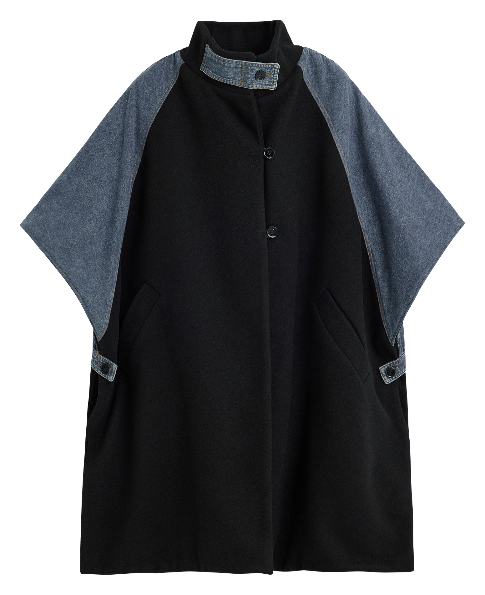 Oversized turtleneck poncho DESIGUAL Blue
