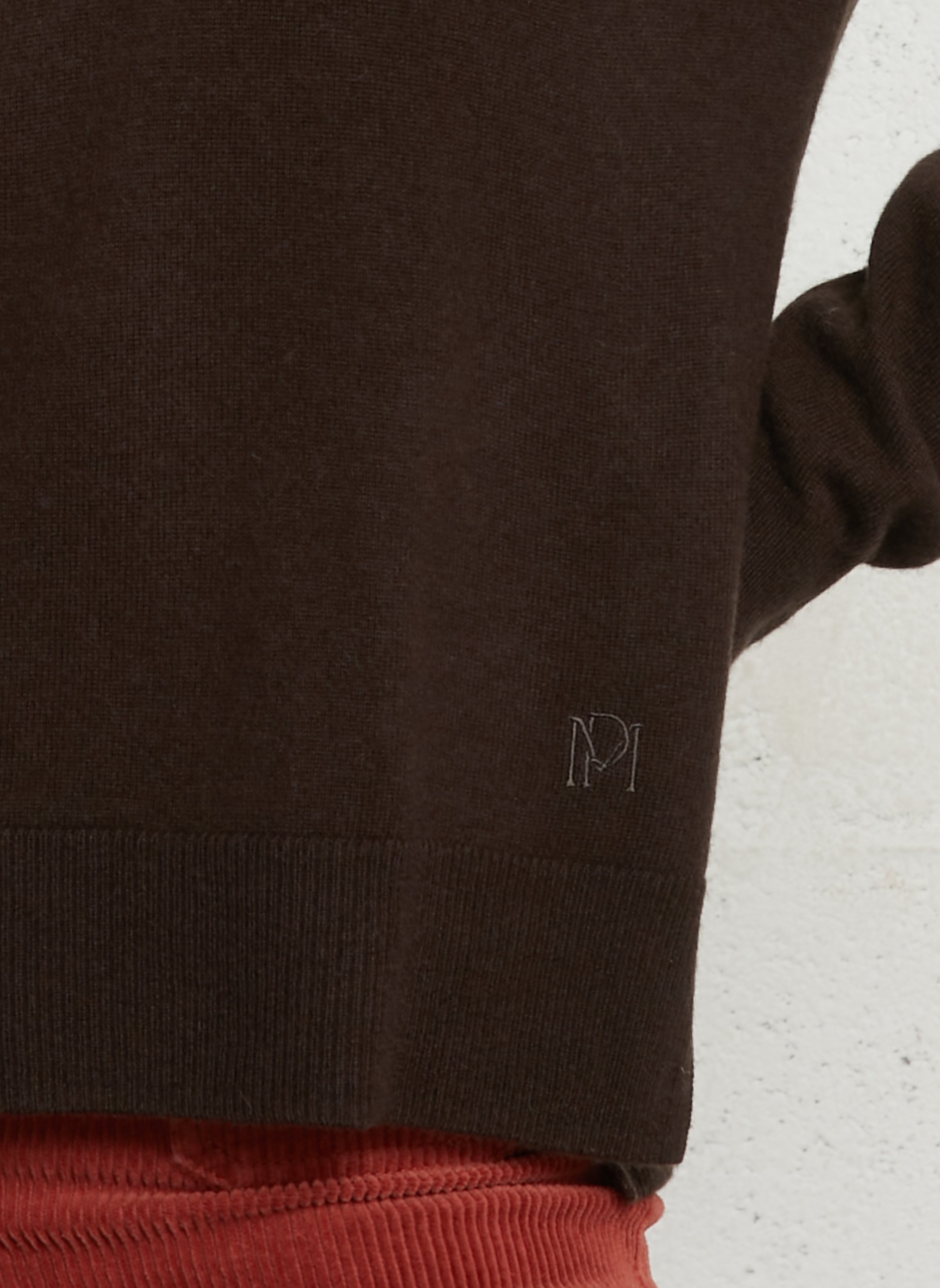 Gerade geschnittener Pullover mit V-Ausschnitt aus Wolle und Kaschmir PETITE MENDIGOTE Braun
