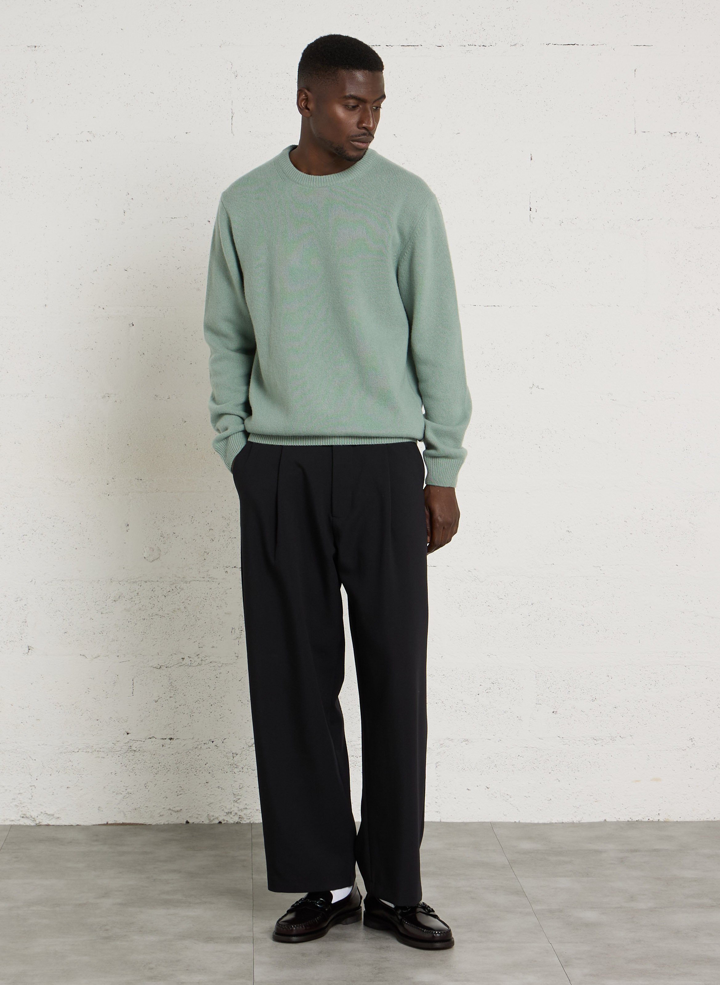 Pull col rond en laine mélangée CASUAL FRIDAY Vert