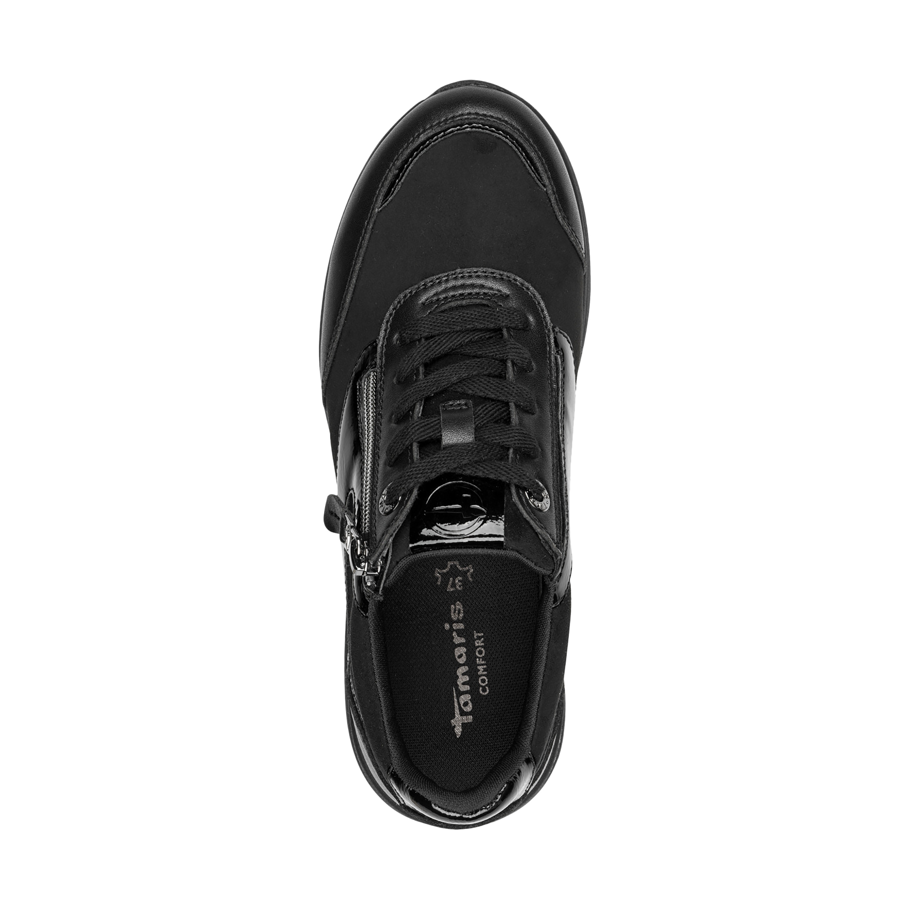 Leather trainers TAMARIS Black