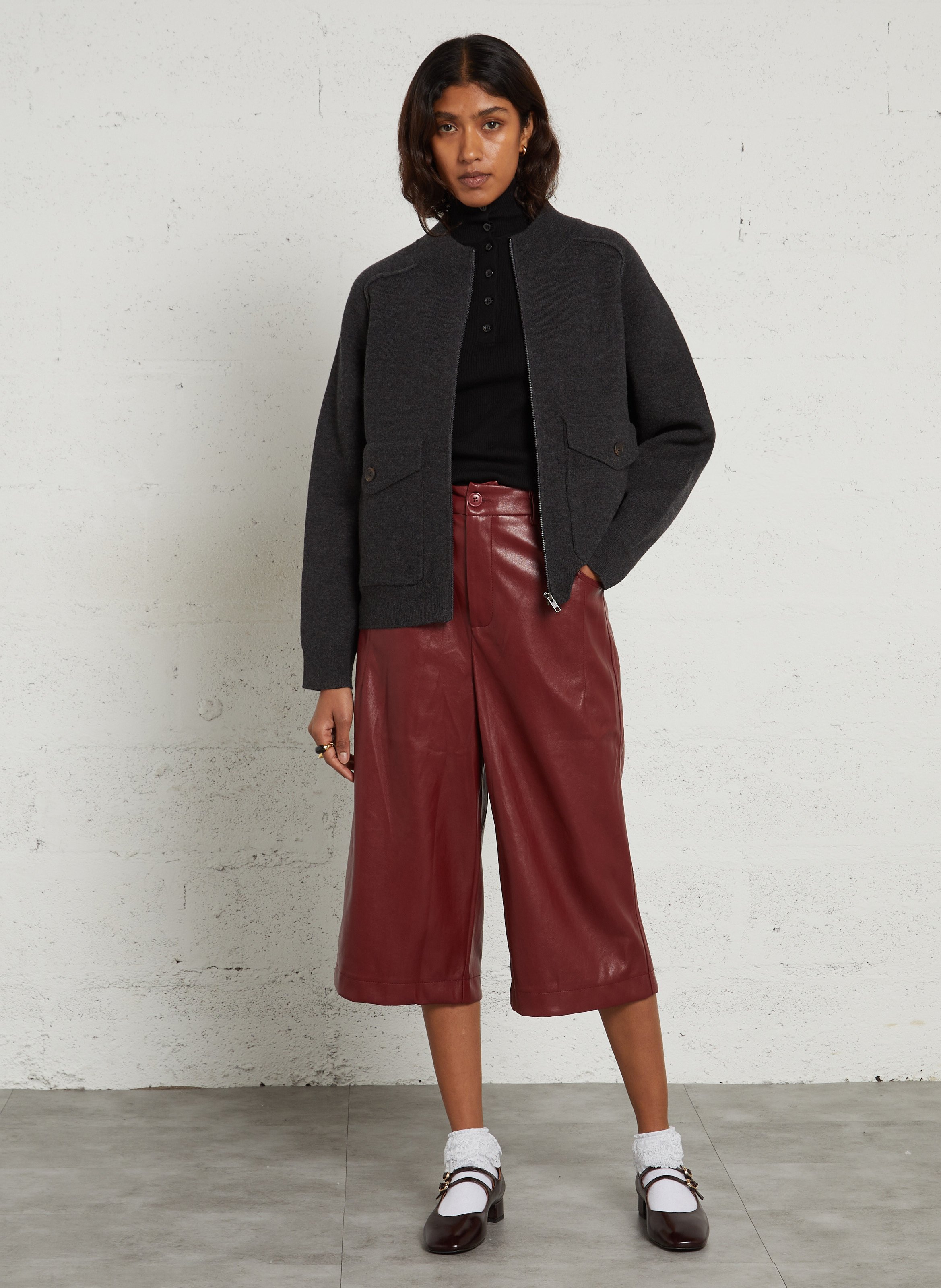Veste zippée en laine mélangée MAISON 123 Gris