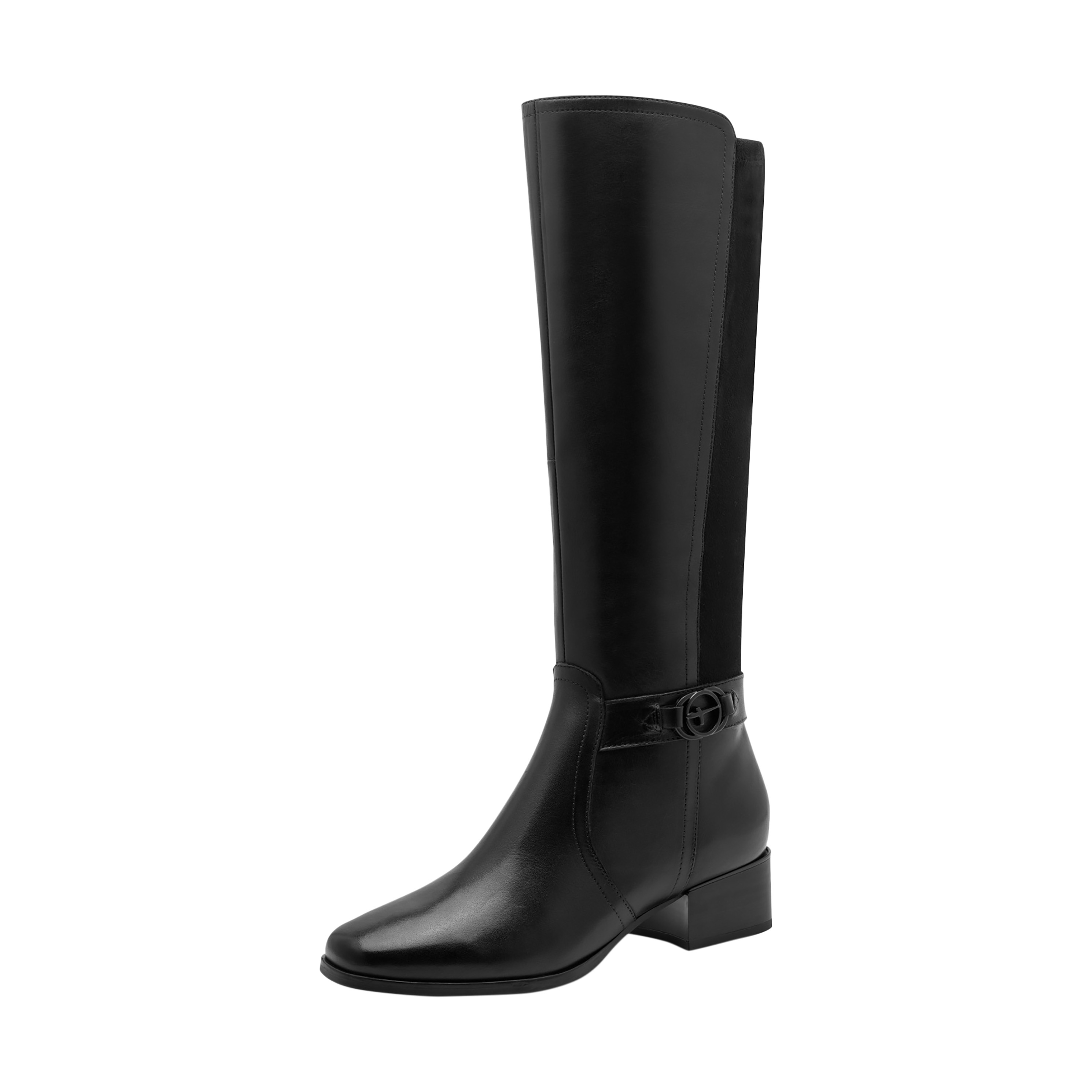 Comfort leather heeled boot TAMARIS Black