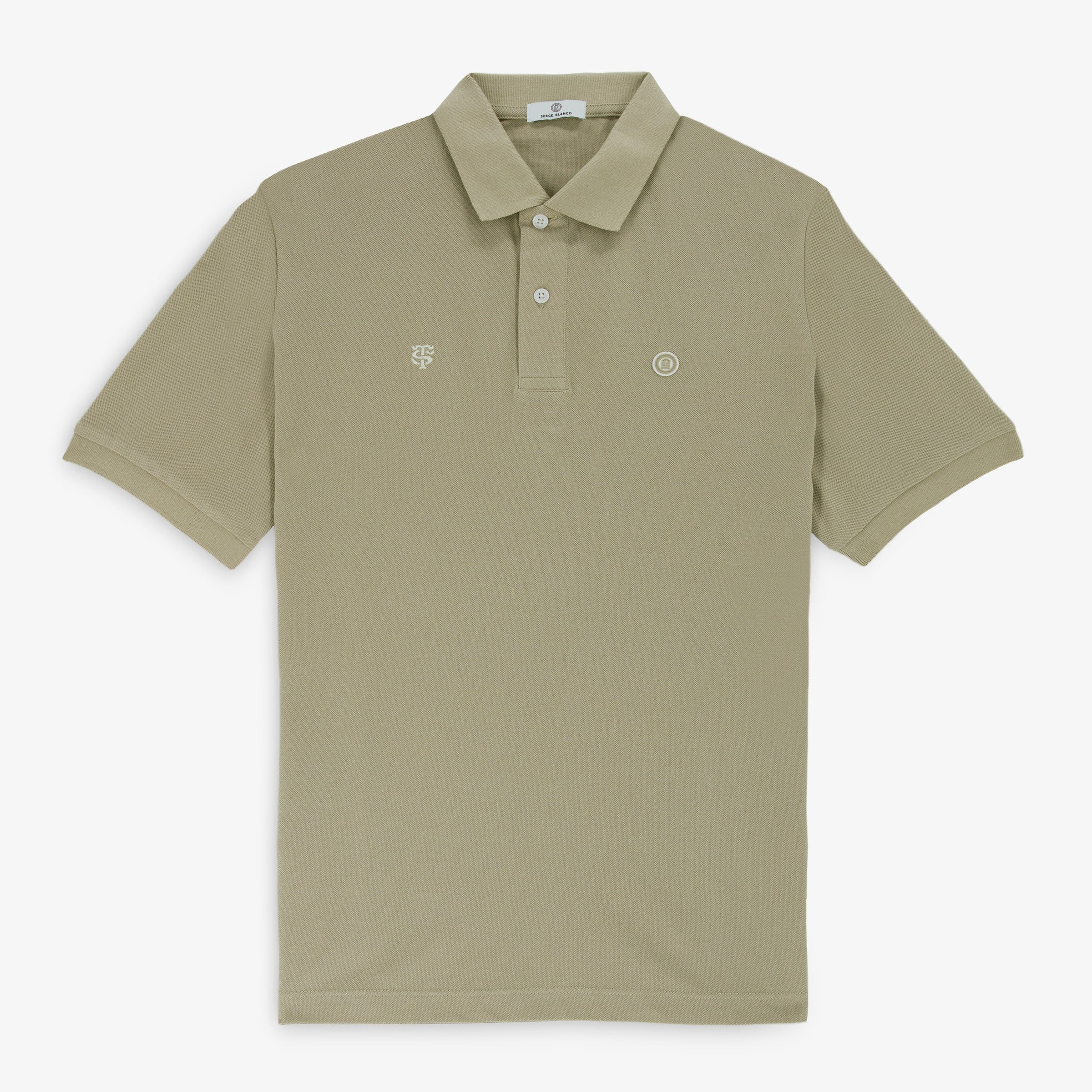 100% cotton short-sleeved piqué polo shirt SERGE BLANCO Beige