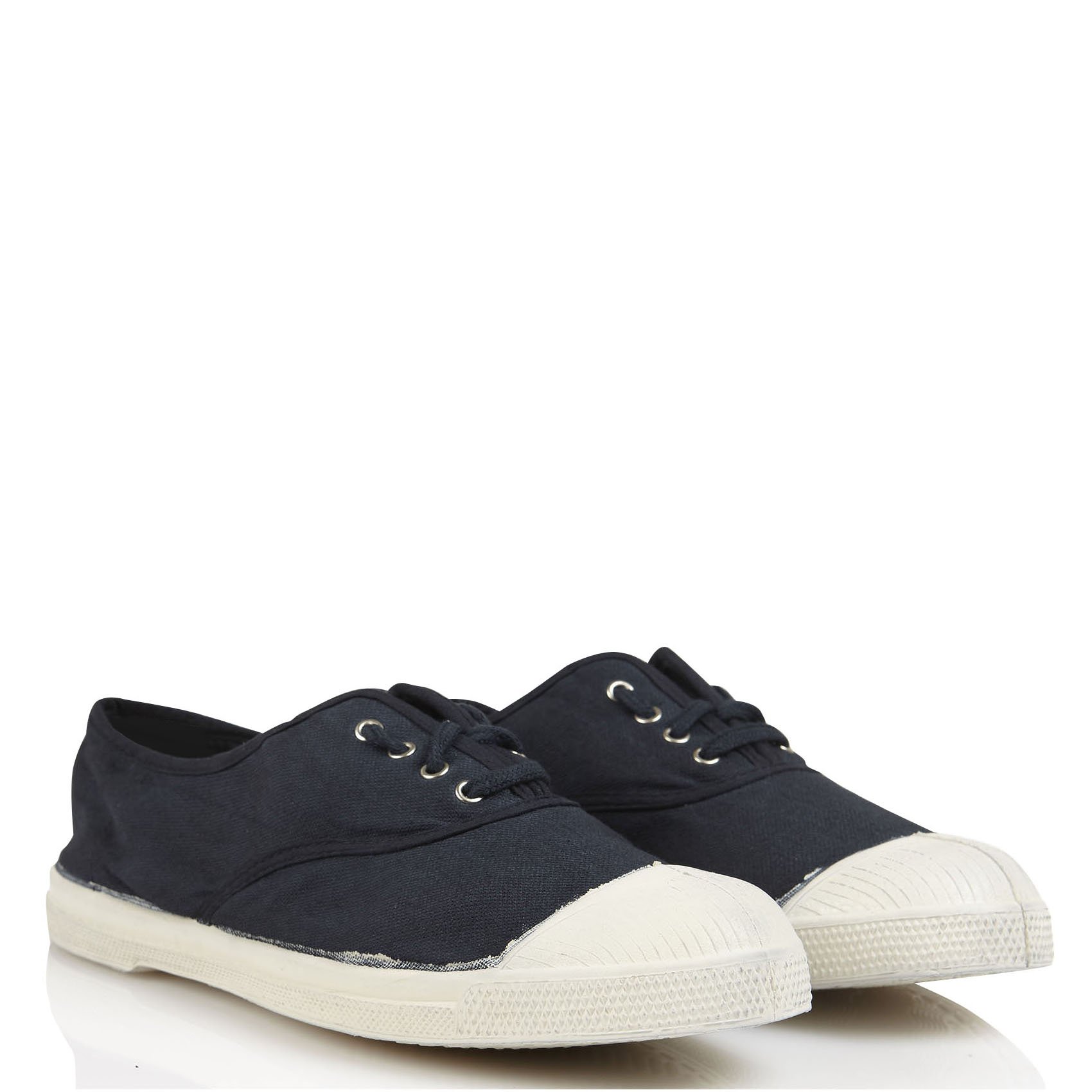 Tennis à lacets en toile de coton BENSIMON Noir