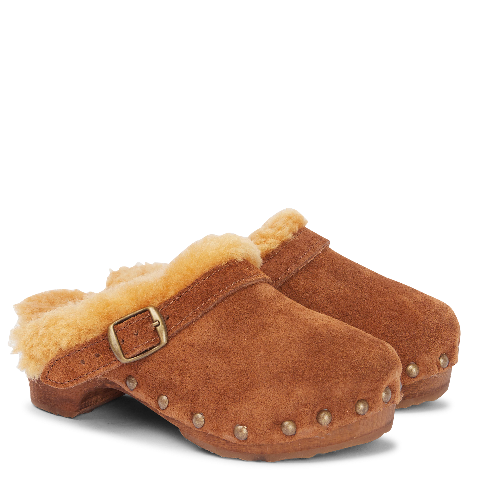 Sabots en cuir velours BOSABO Marron