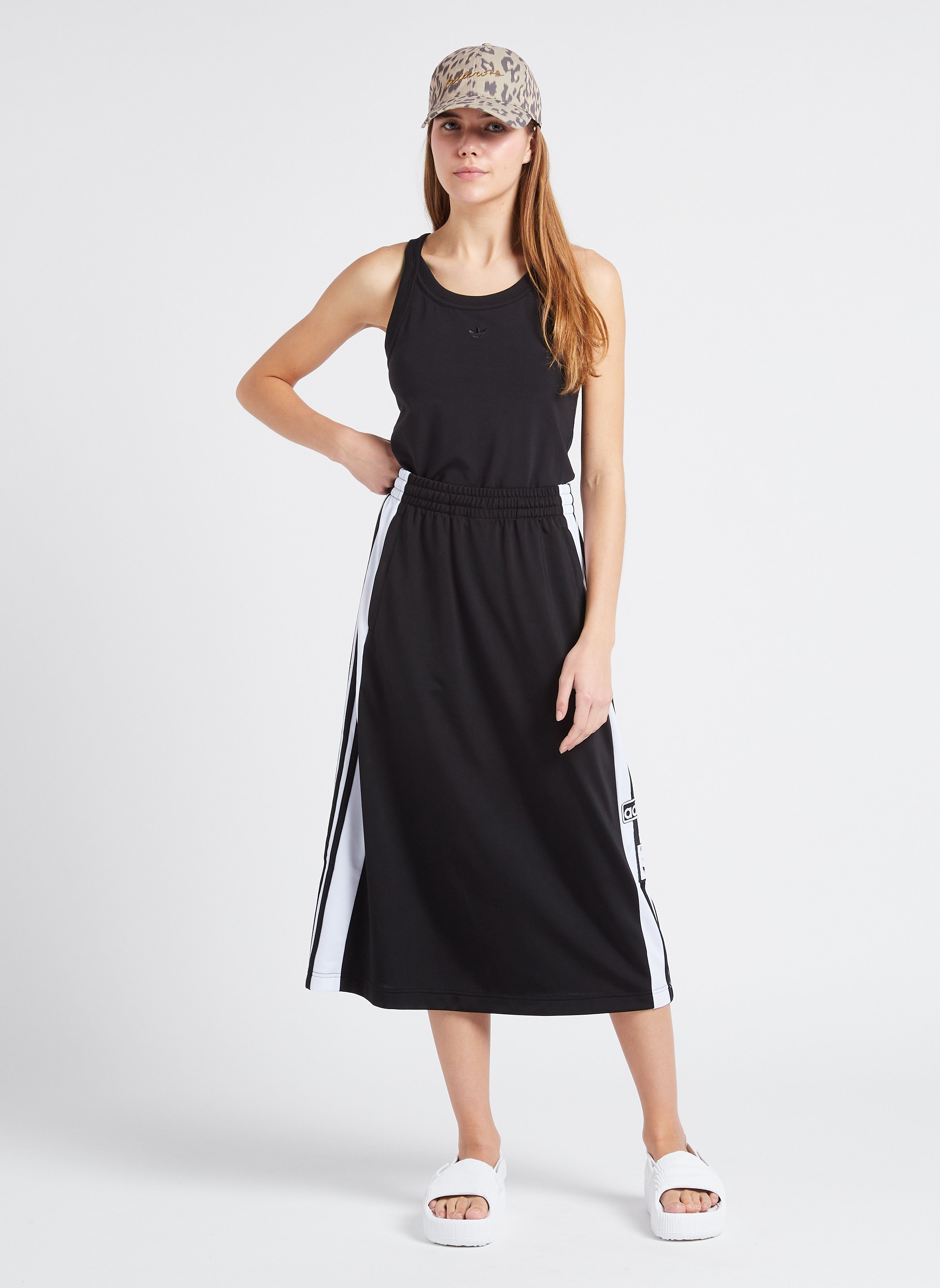 Recht singlet van katoenmix met ronde hals ADIDAS Zwart