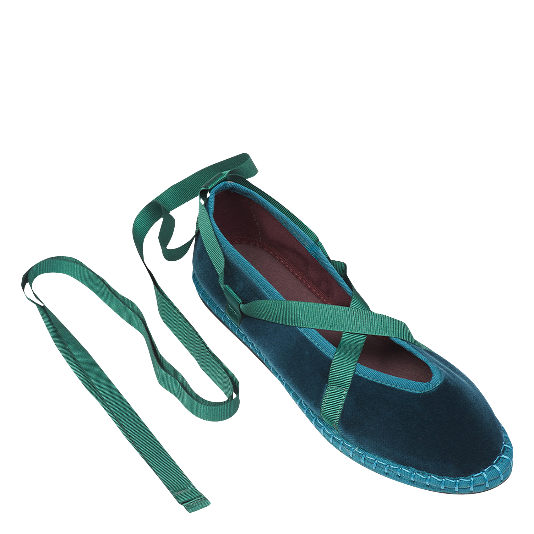 Ballerines en velours de coton FLABELUS Vert