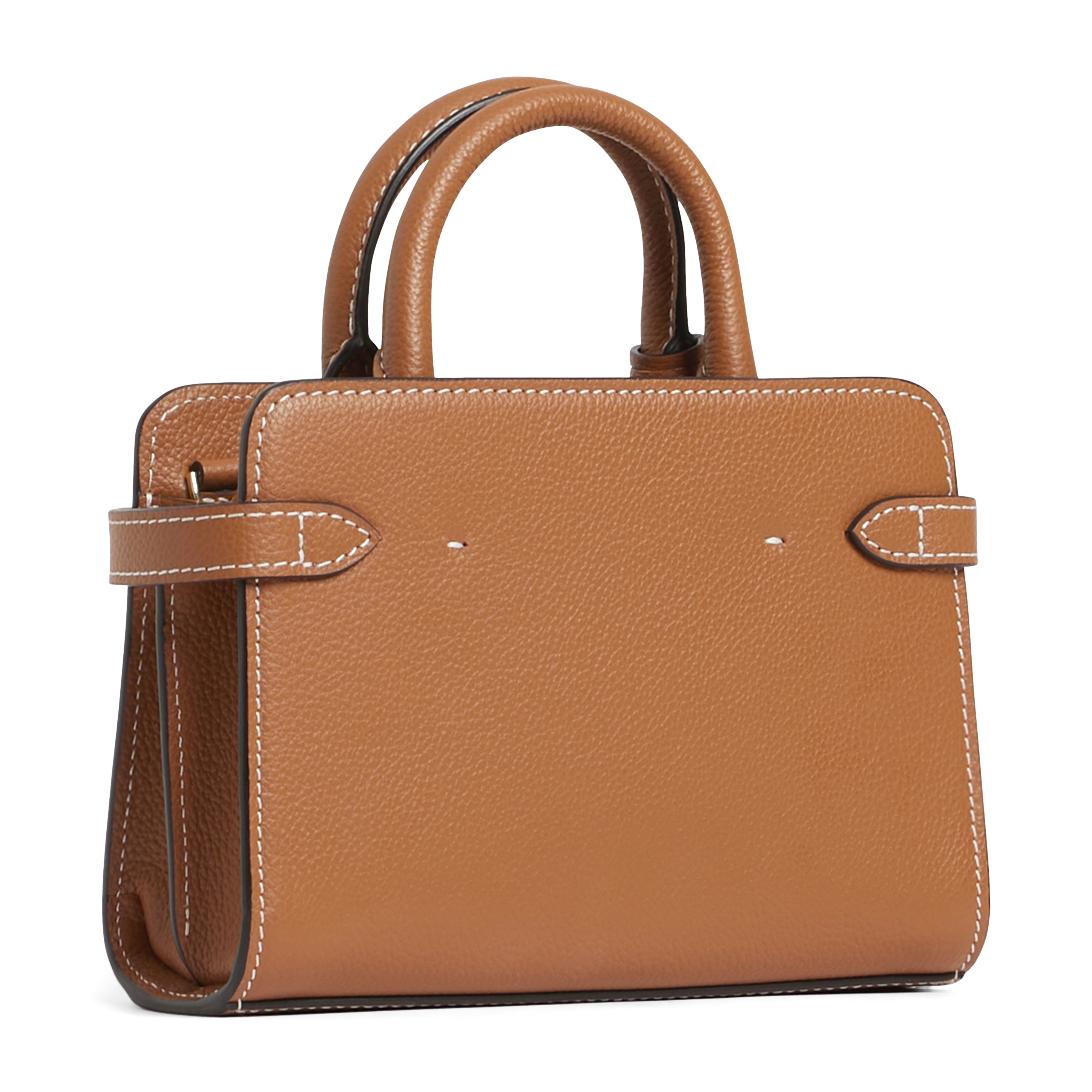 Sac bandoulière en cuir grainé LE TANNEUR Marron