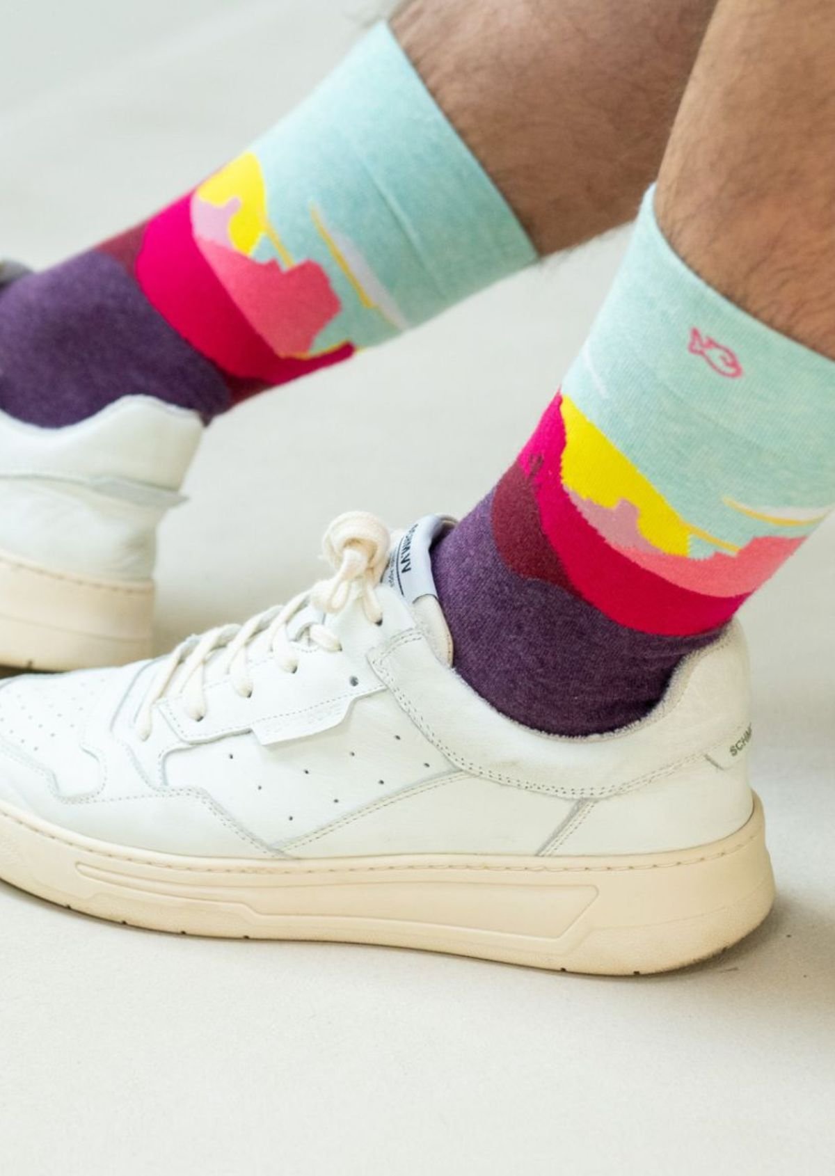 Combed cotton socks with patterns BILLYBELT Purple