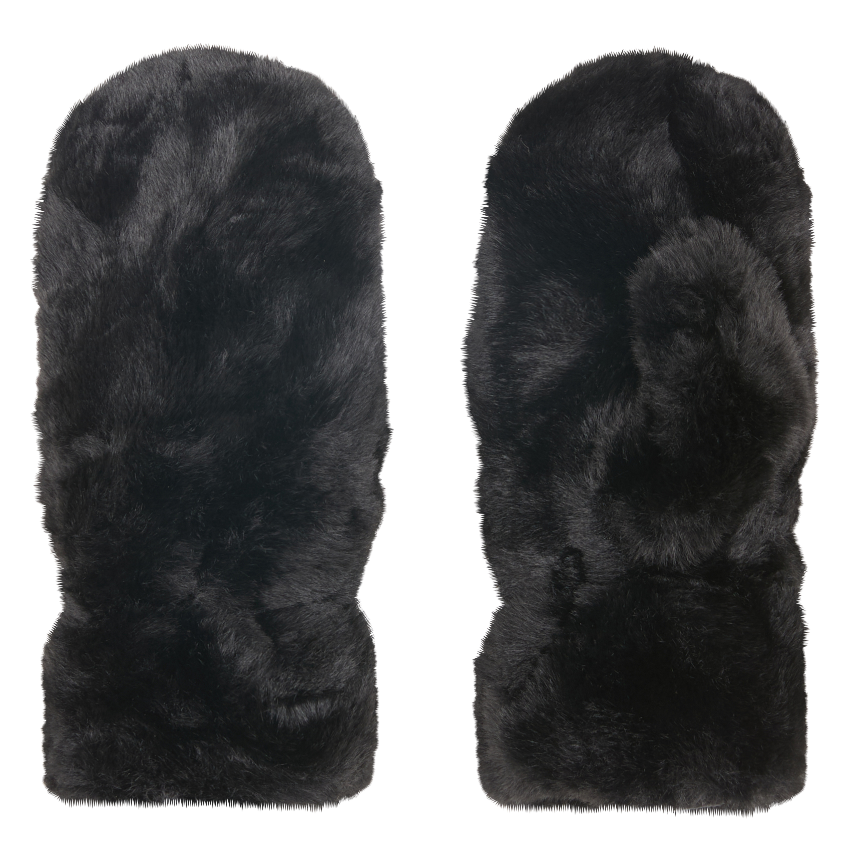 Moufles effet fourrure PIECES Noir