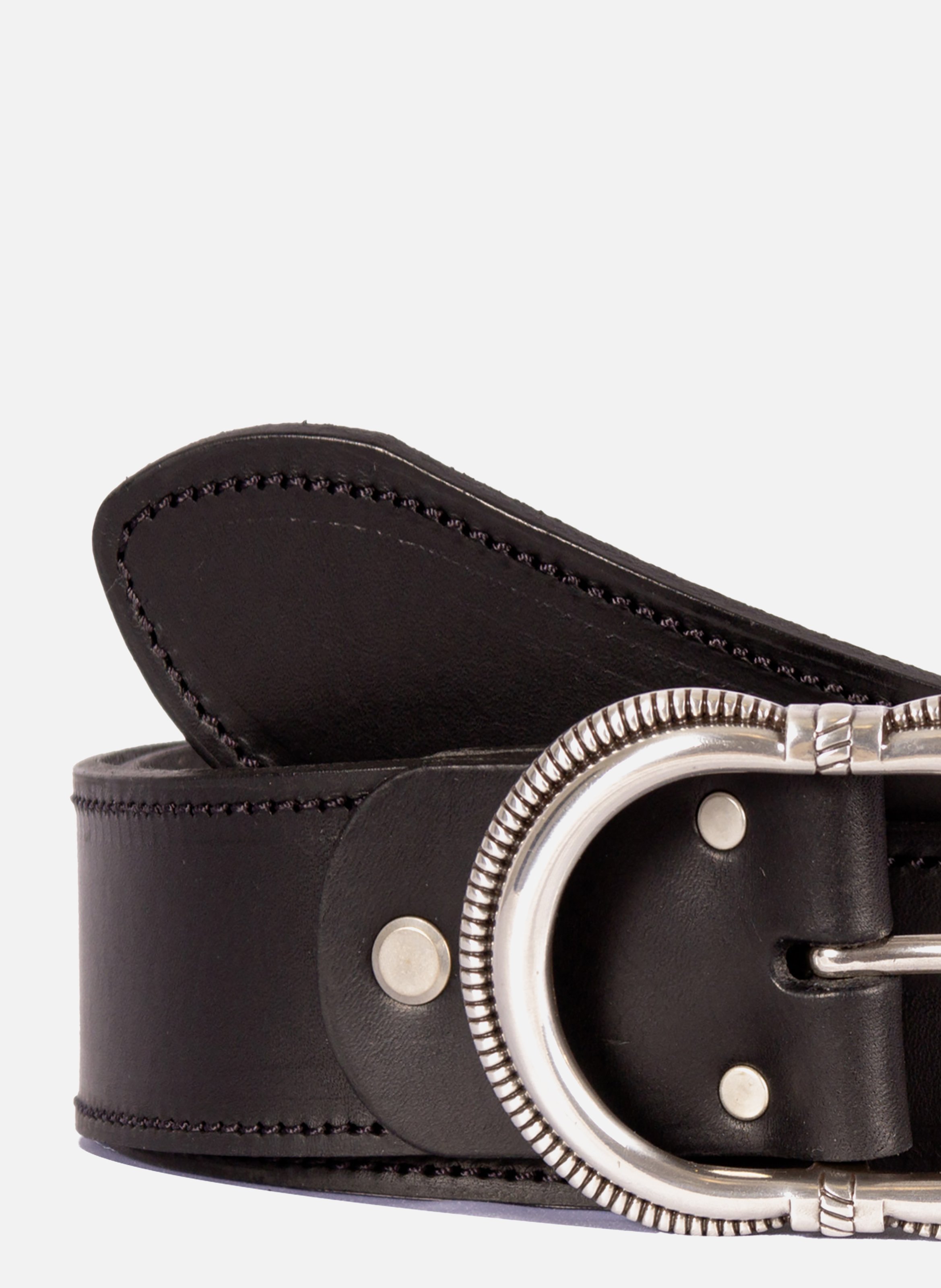Camargue leather belt JULES & JENN Black