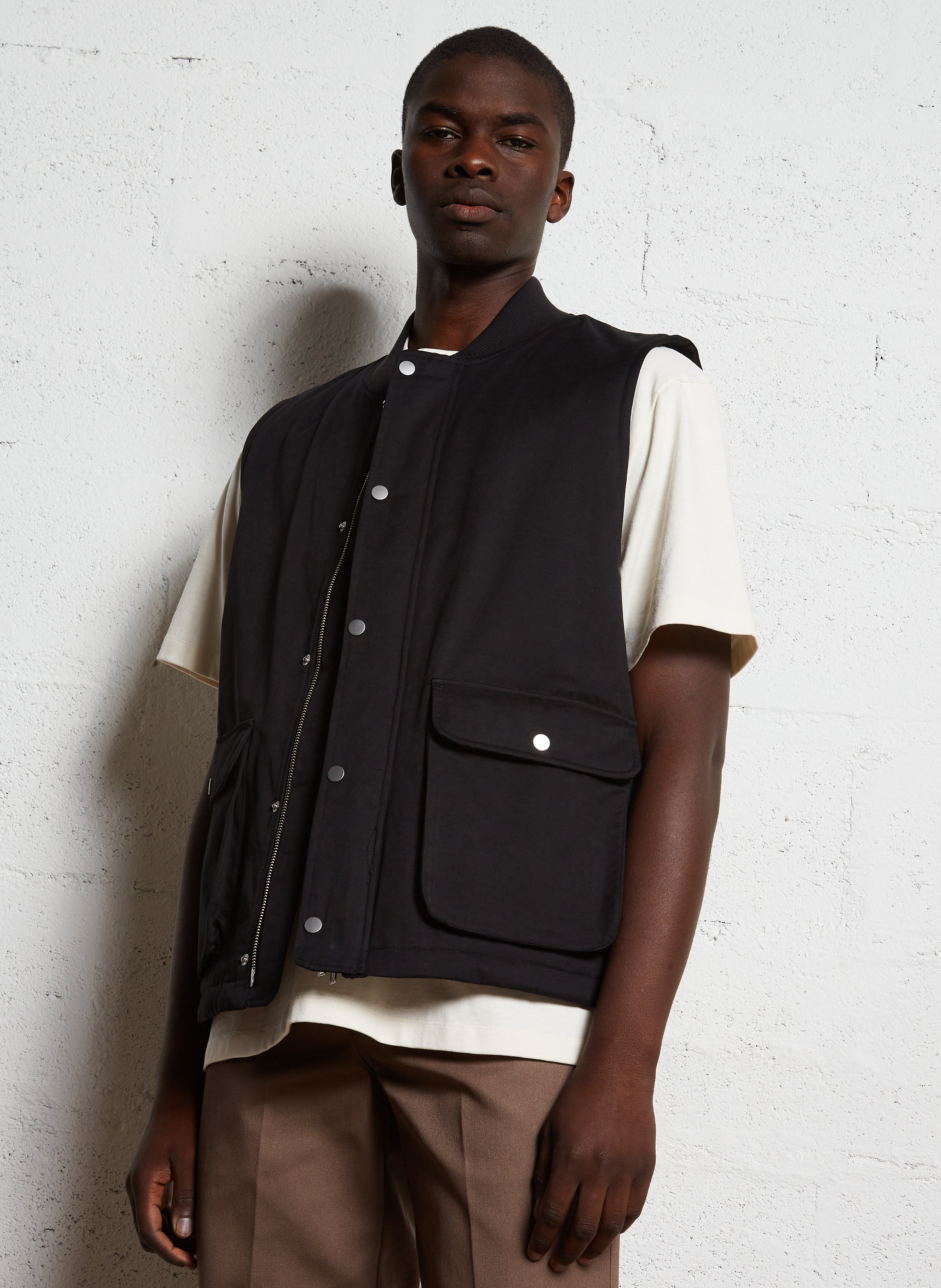 Veste sans manches en coton mélangé LES DEUX Noir