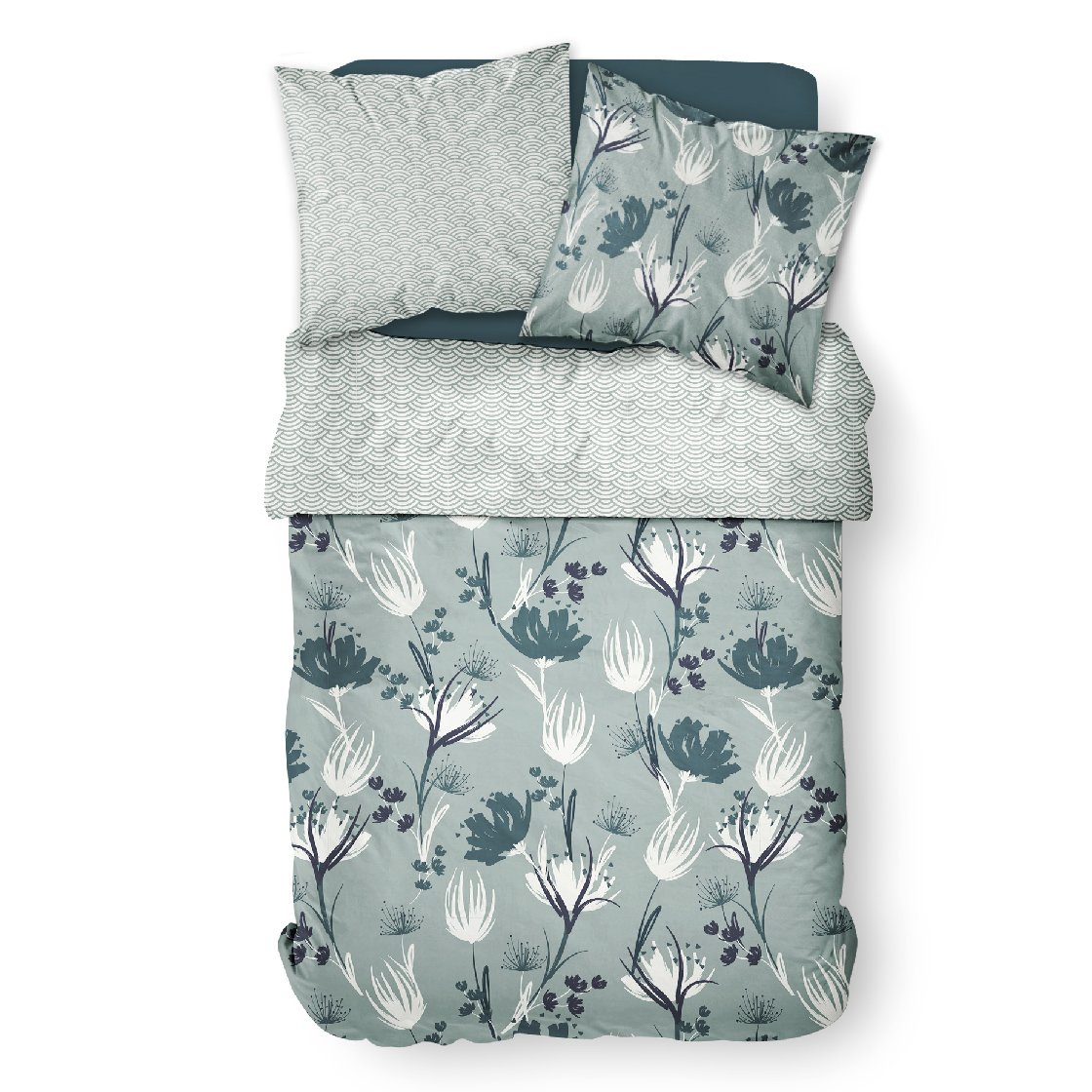 Printed cotton bedding set TODAY LINGE DE MAISON Green