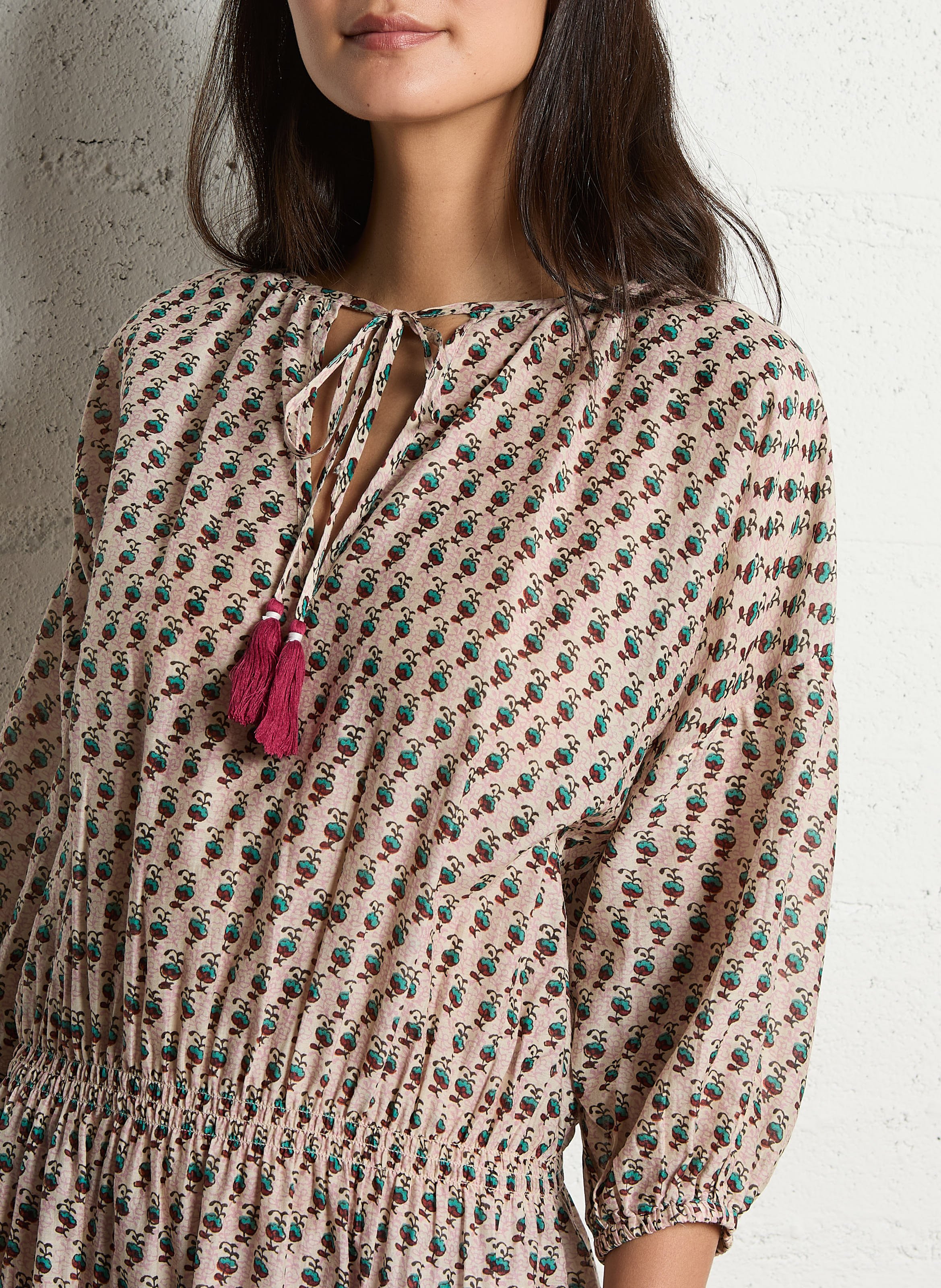 Robe courte cintrée en coton M.A.B.E Multicolore