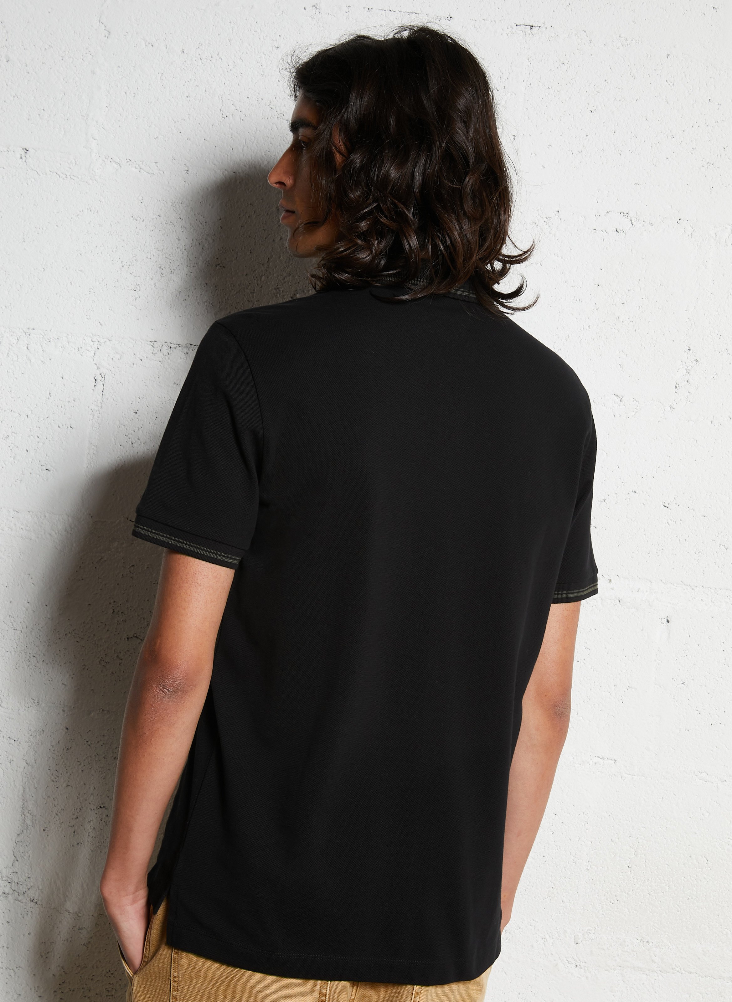 Poloshirt mit kurzen Ärmeln im Regular Fit IKKS Schwarz