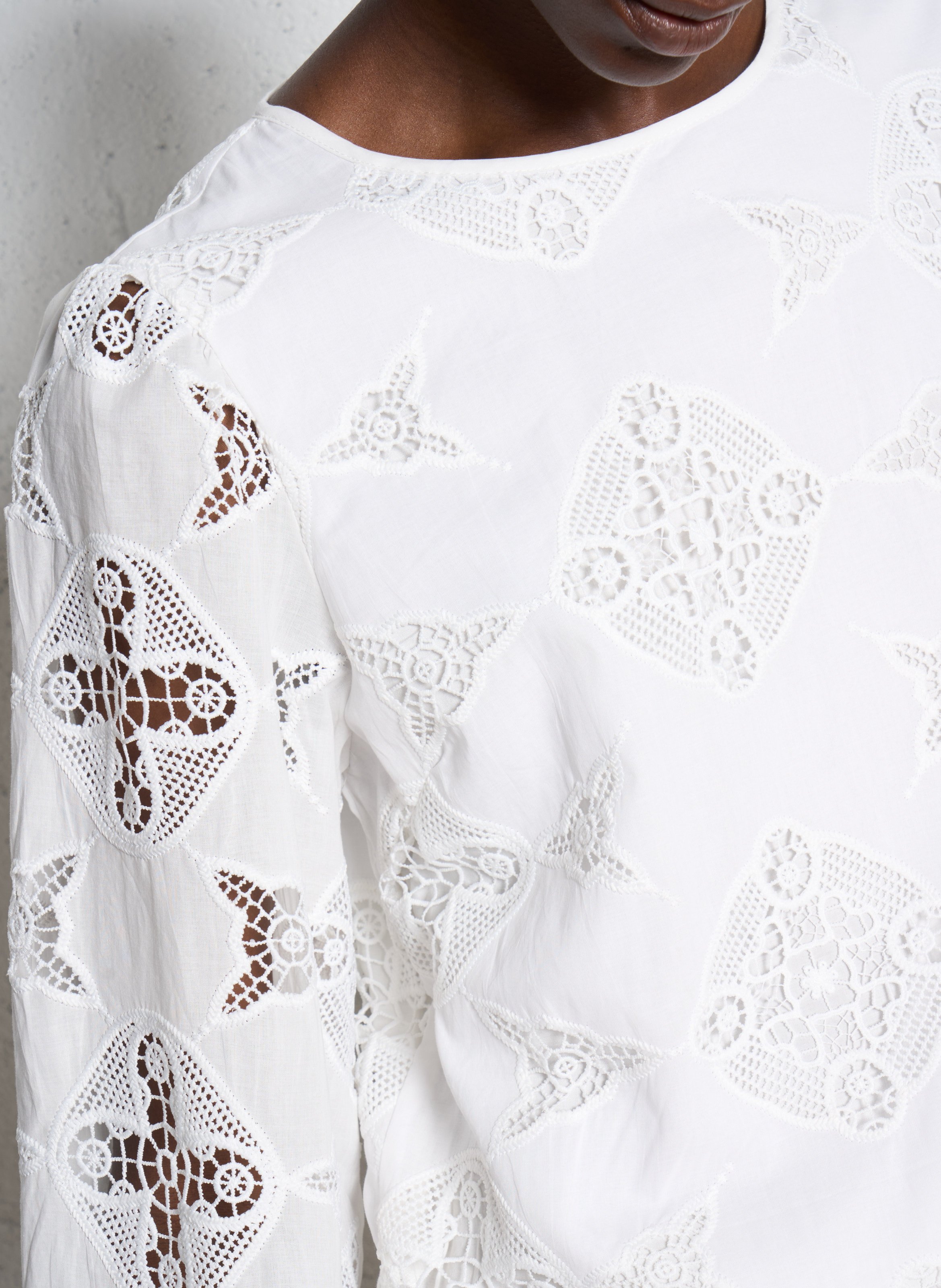 Straight cotton-blend blouse MAISON 123 White